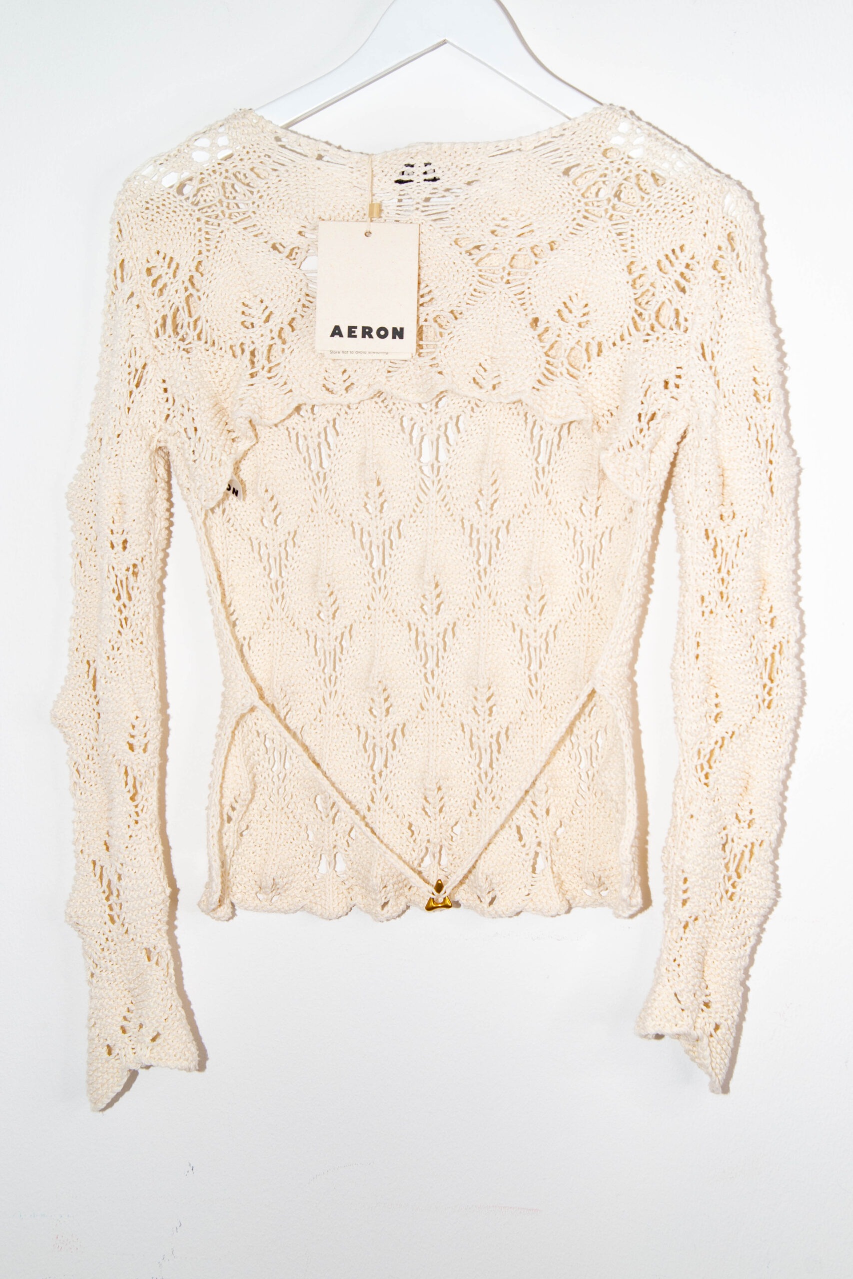 Aeron "Avenue" rückenfreies Häkel-Oberteil in Creme