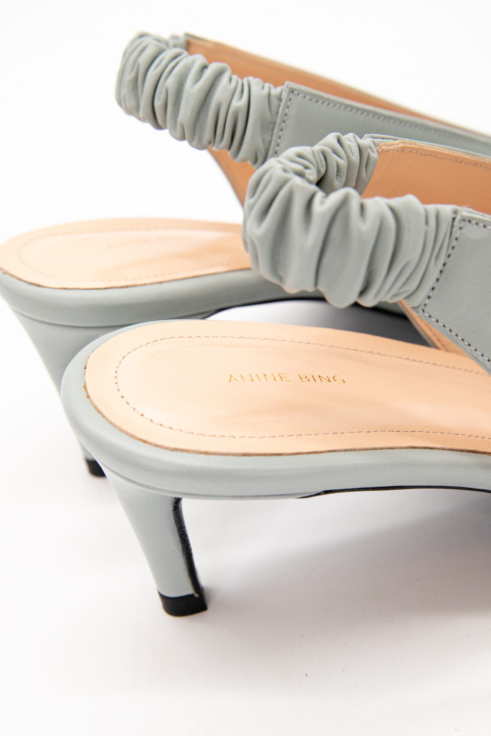 Anine Bing "Lyla" Slingback Pumps in Mint