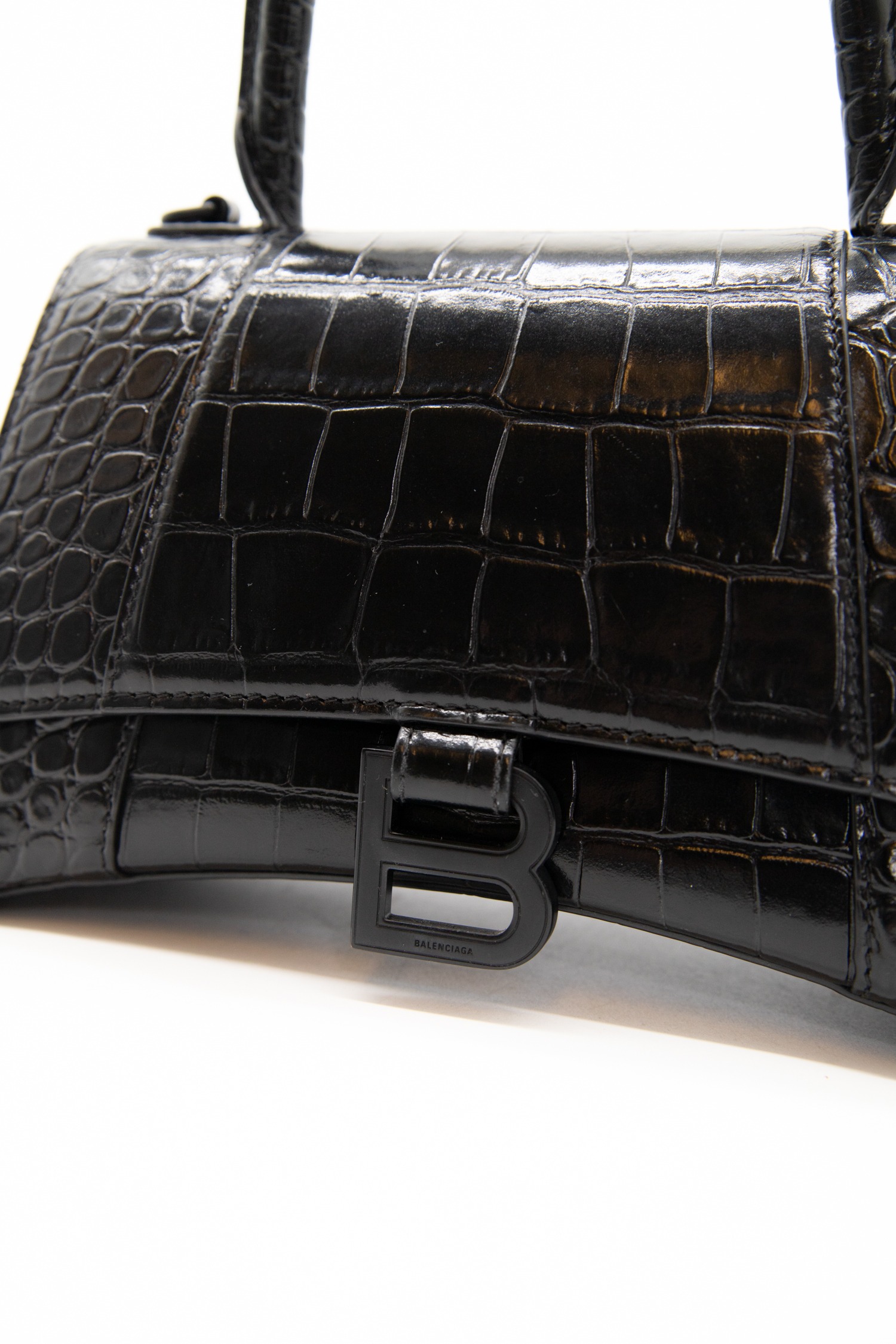 Balenciaga "Hourglass Small" Umhängetasche aus Leder