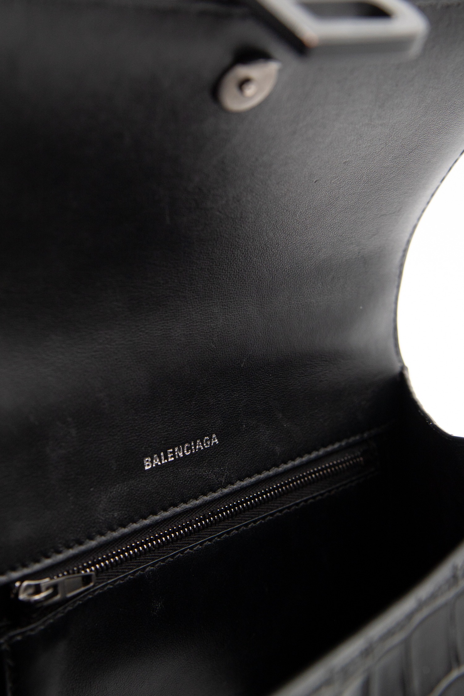 Balenciaga "Hourglass Small" Umhängetasche aus Leder