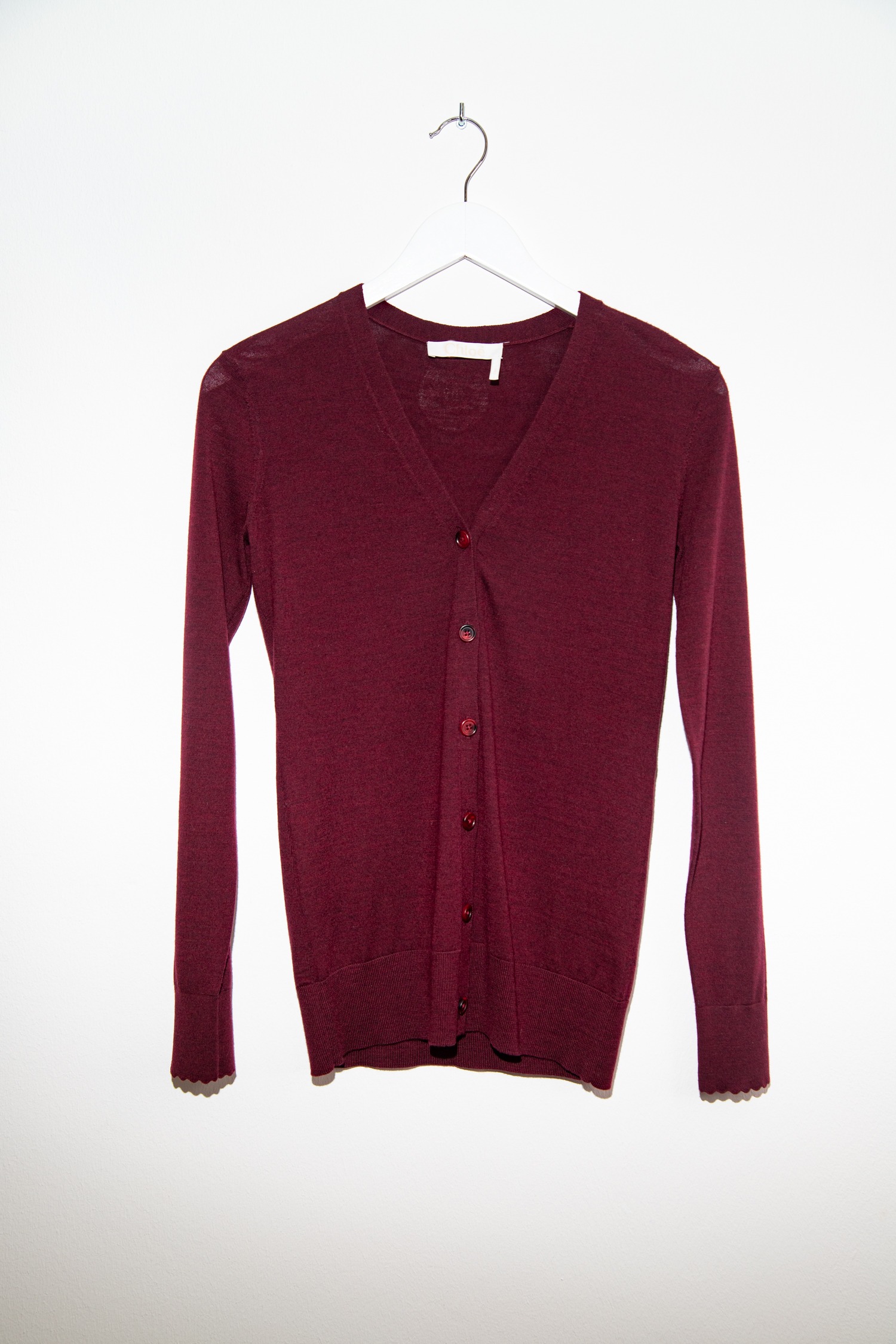 Chloé Feinstrickjacke in Bordeaux