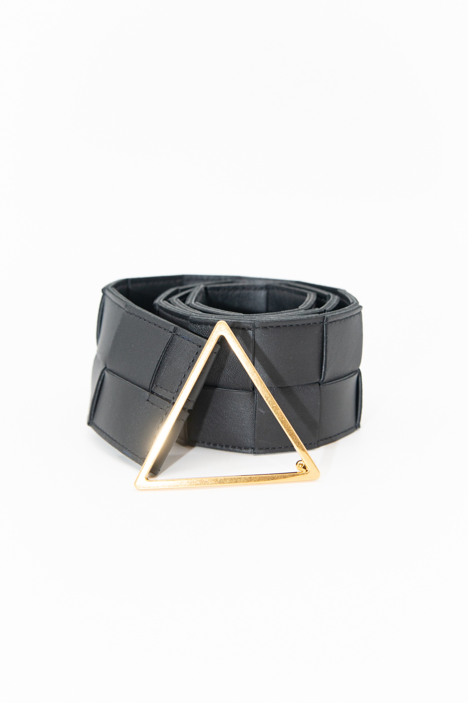 Bottega Veneta Flechtgürtel in Schwarz und Gold