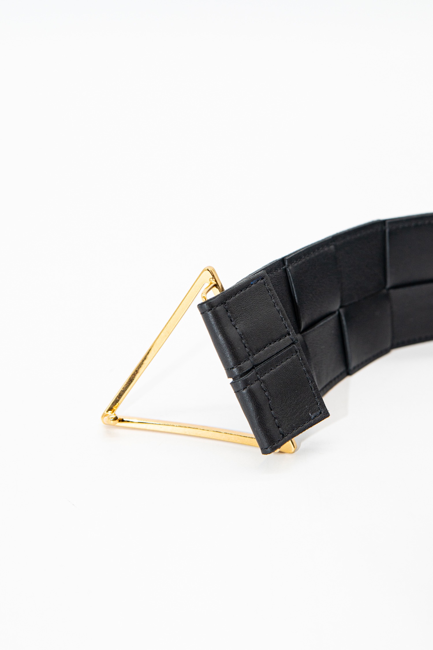 Bottega Veneta Flechtgürtel in Schwarz und Gold