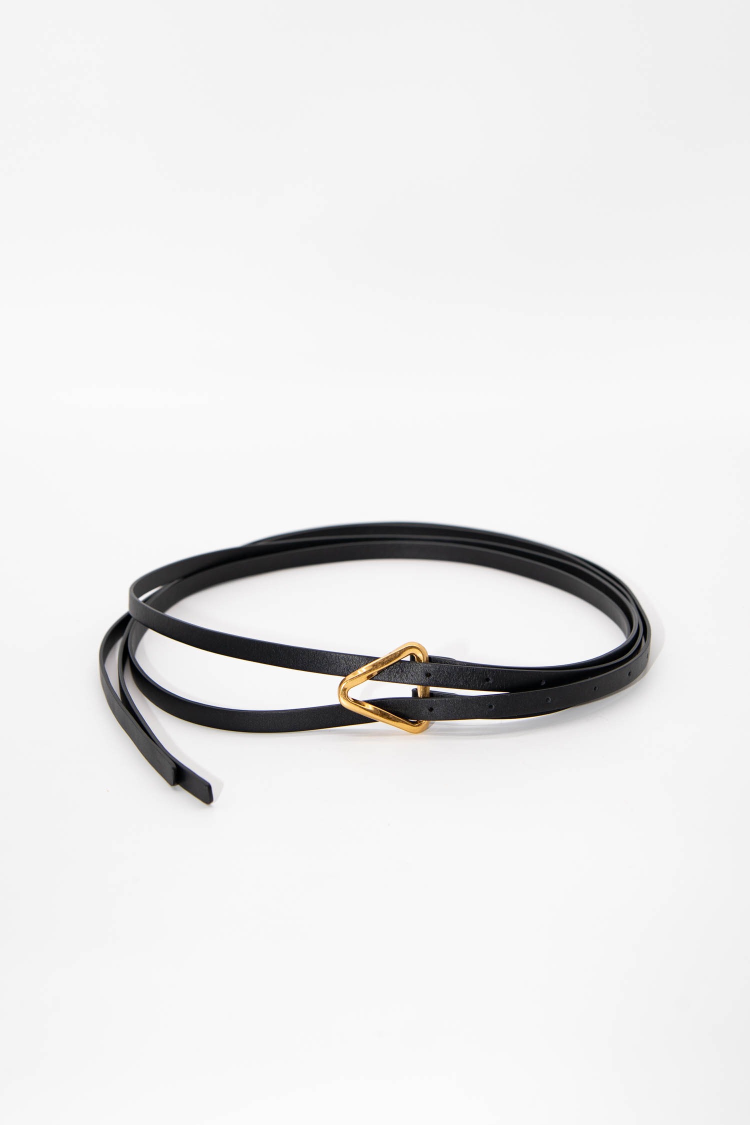 Bottega Veneta "Grasp Leather Double Strap" Gürtel in Schwarz