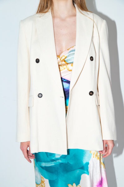 Brunello Cucinelli zweireihiger Blazer in Hellbeige