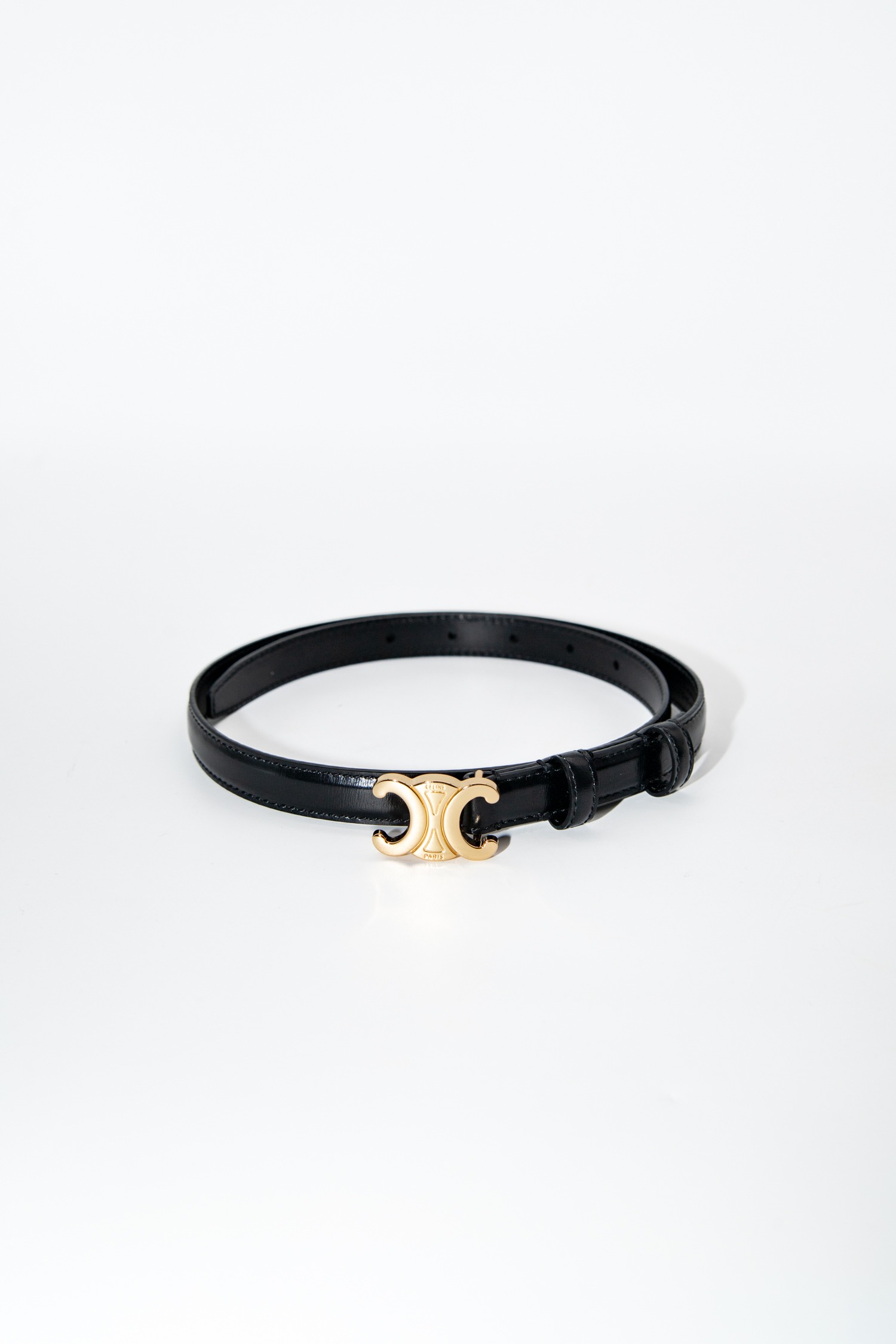 Celine "Triomphe" Gürtel in Schwarz und Gold