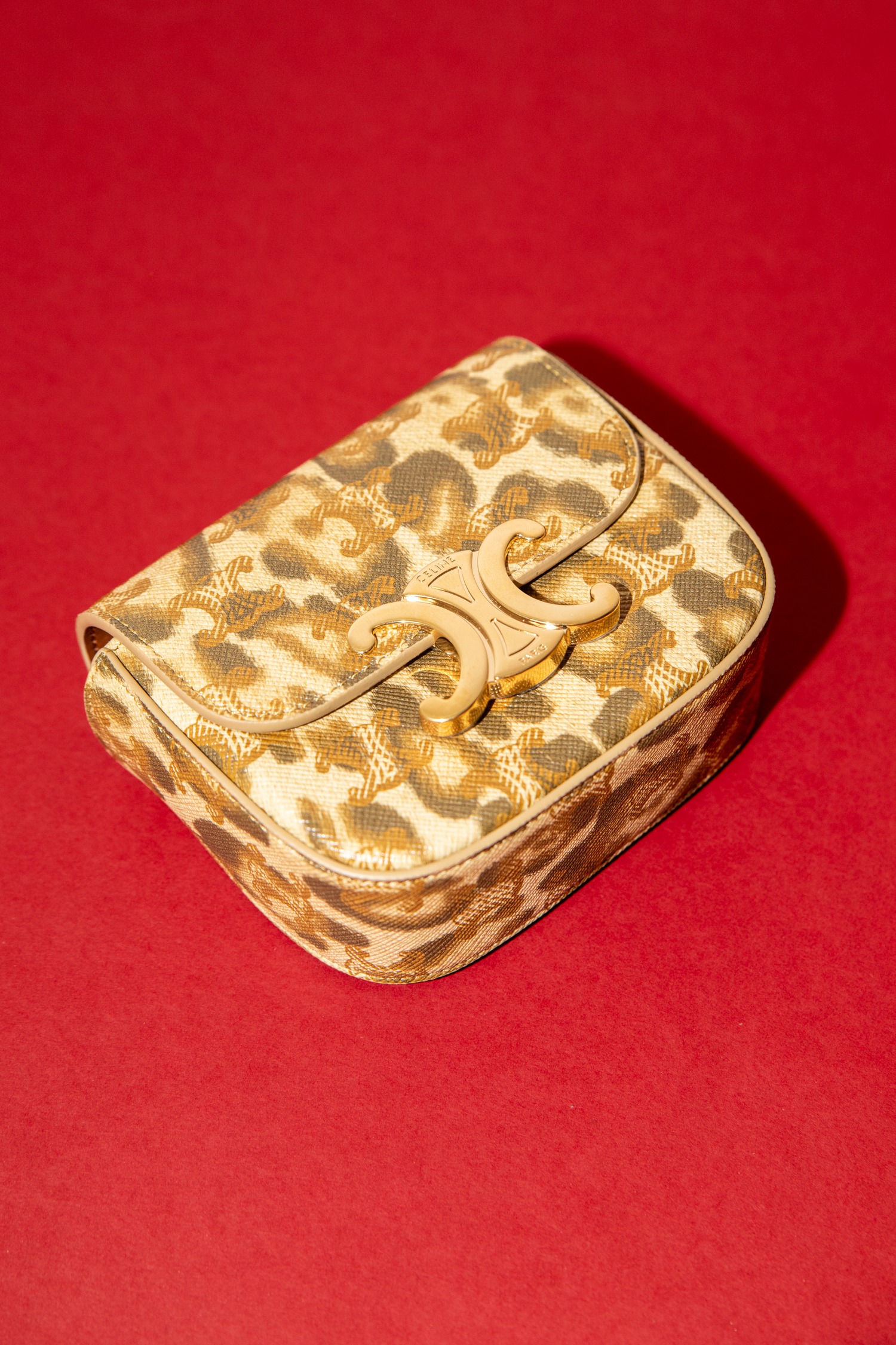 Celine "Mini Claude" Umhängetasche mit Leoparden-Print