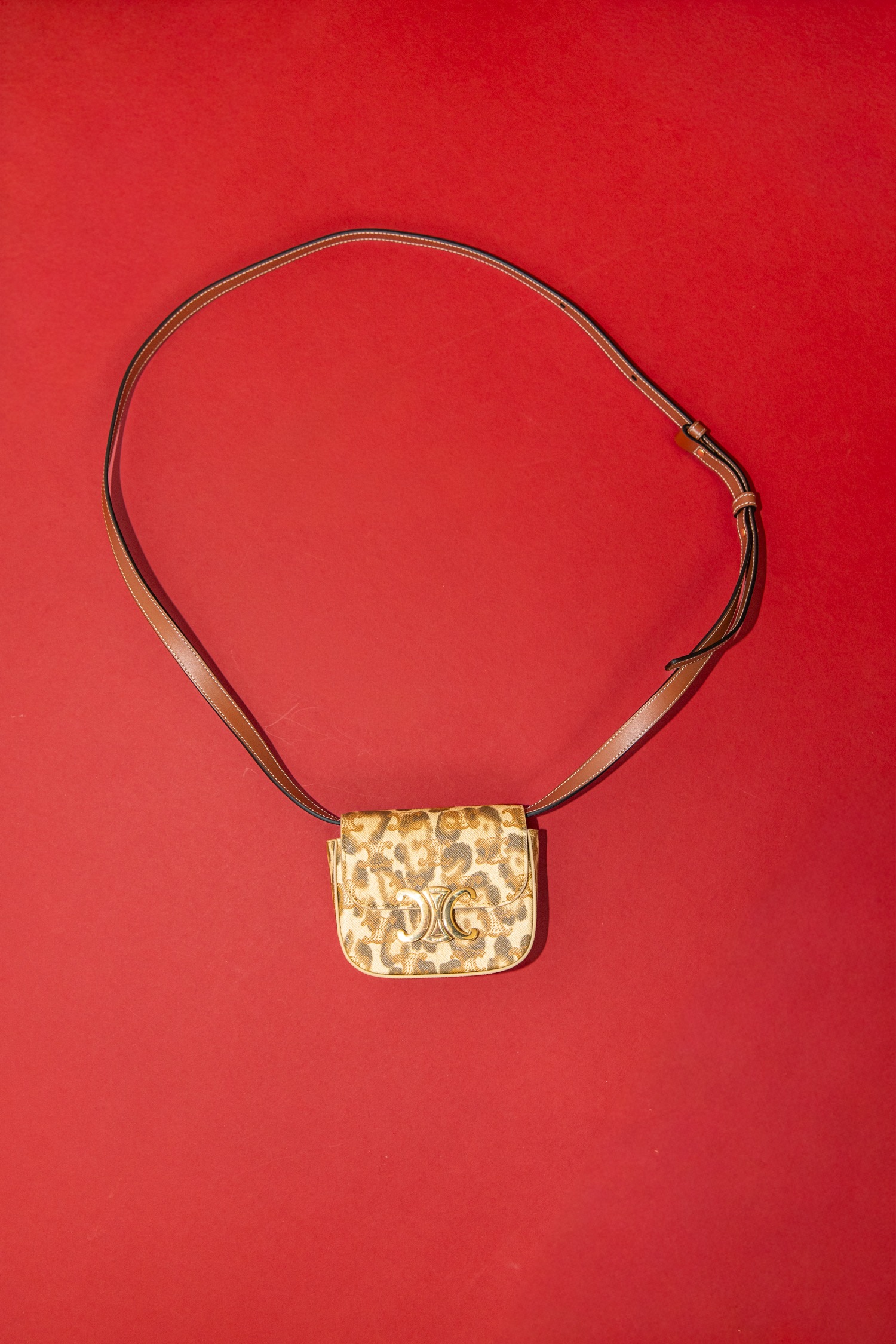 Celine "Mini Claude" Umhängetasche mit Leoparden-Print