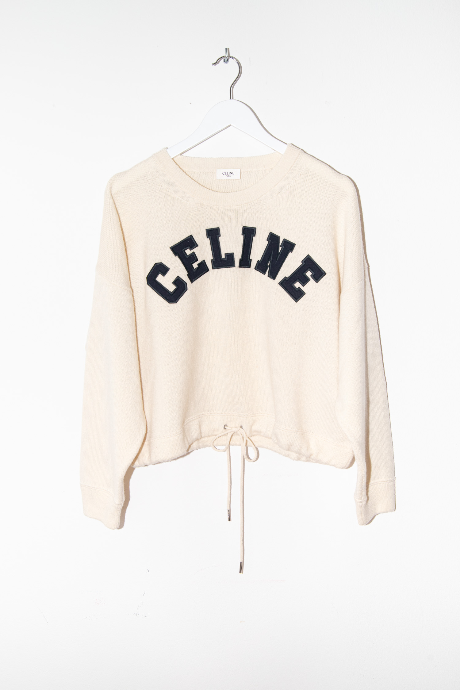 Celine Strickpullover mit Logo in Beige