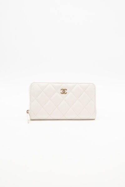 Chanel Portemonnaie in Weiß und Gold