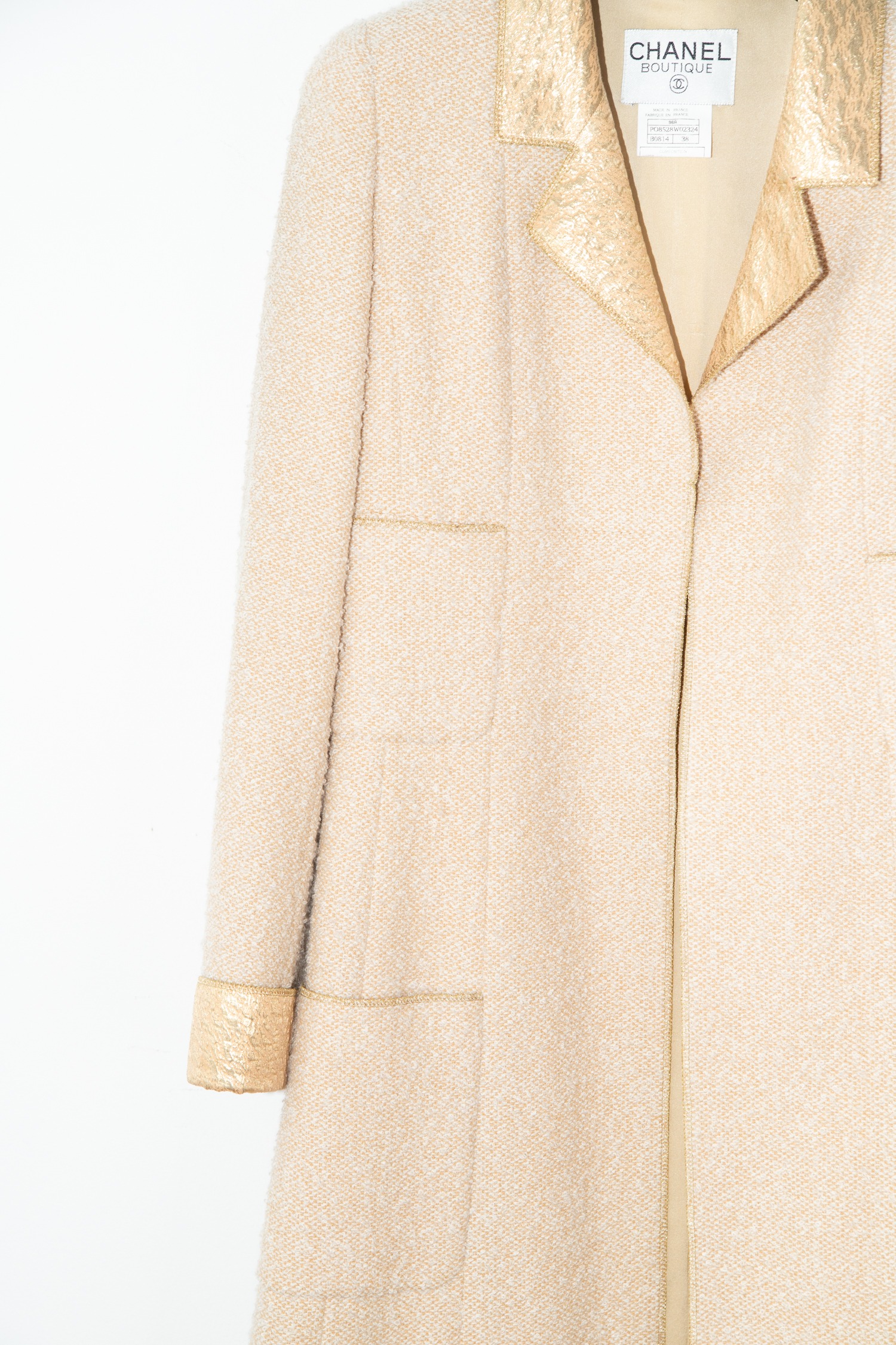 Chanel Vintage Mantel in Gold und Ecru