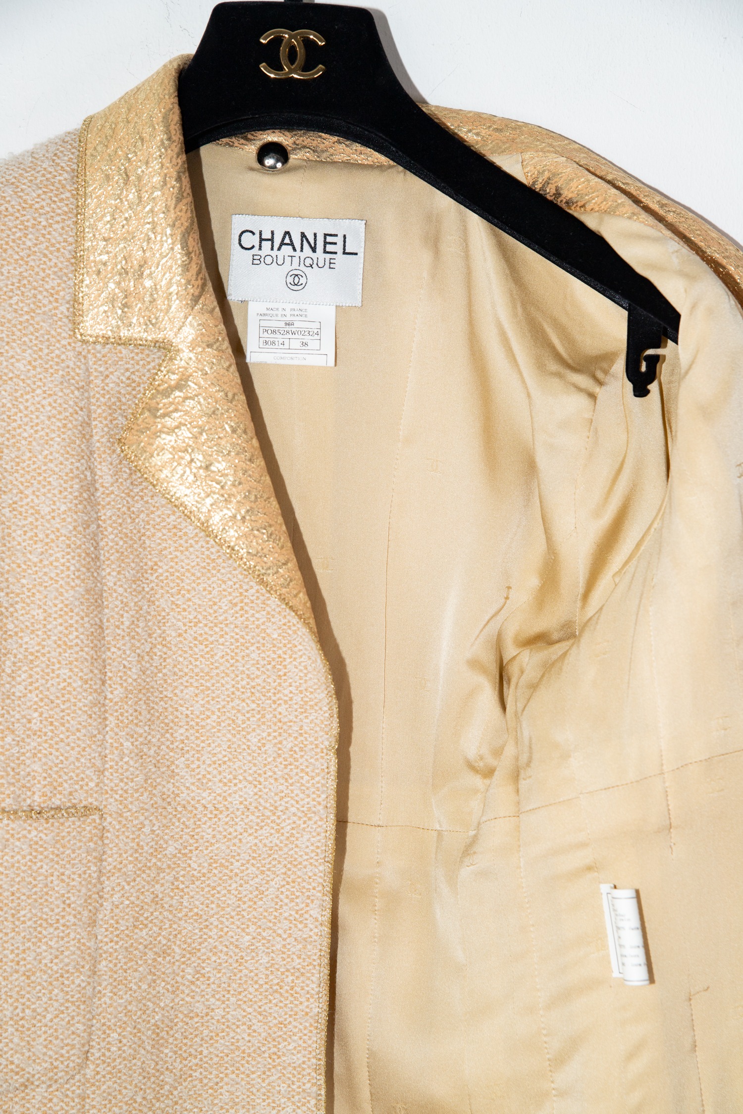 Chanel Vintage Mantel in Gold und Ecru