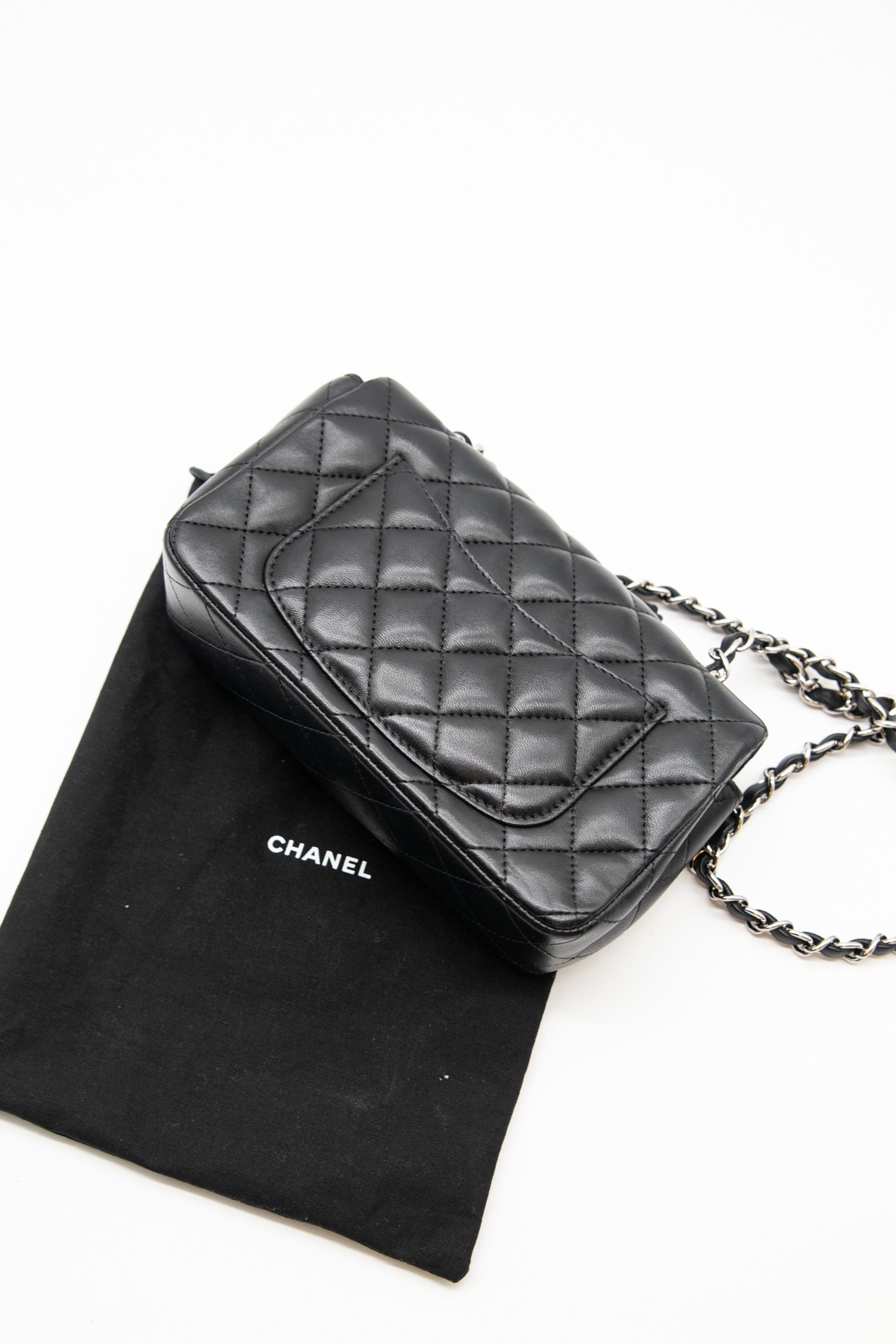 Chanel "Flap Bag 20" Schultertasche in Schwarz