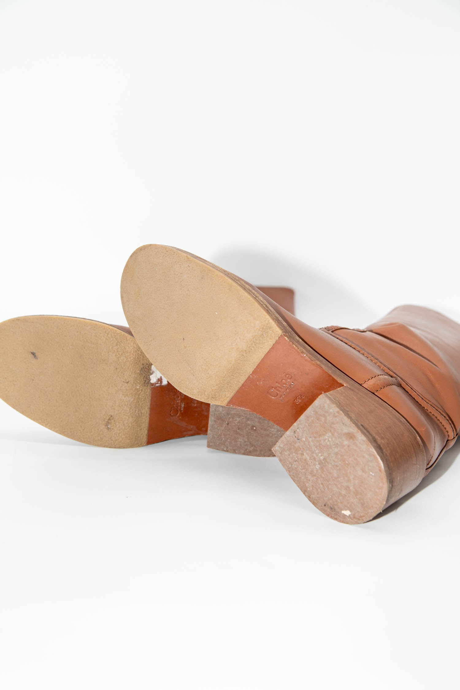 Chloé hohe Stiefel mit Blockabsatz in Braun