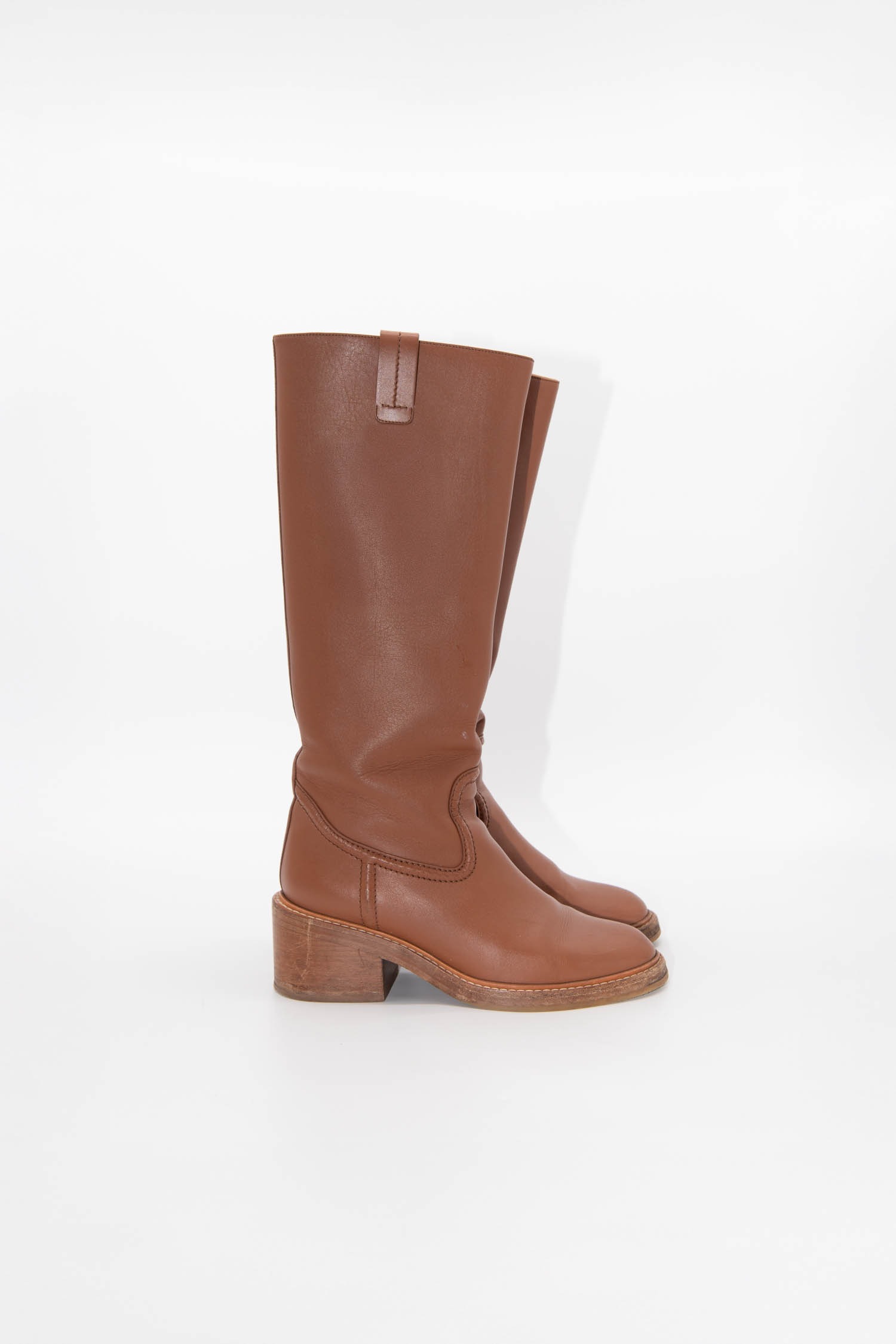 Chloé hohe Stiefel mit Blockabsatz in Braun