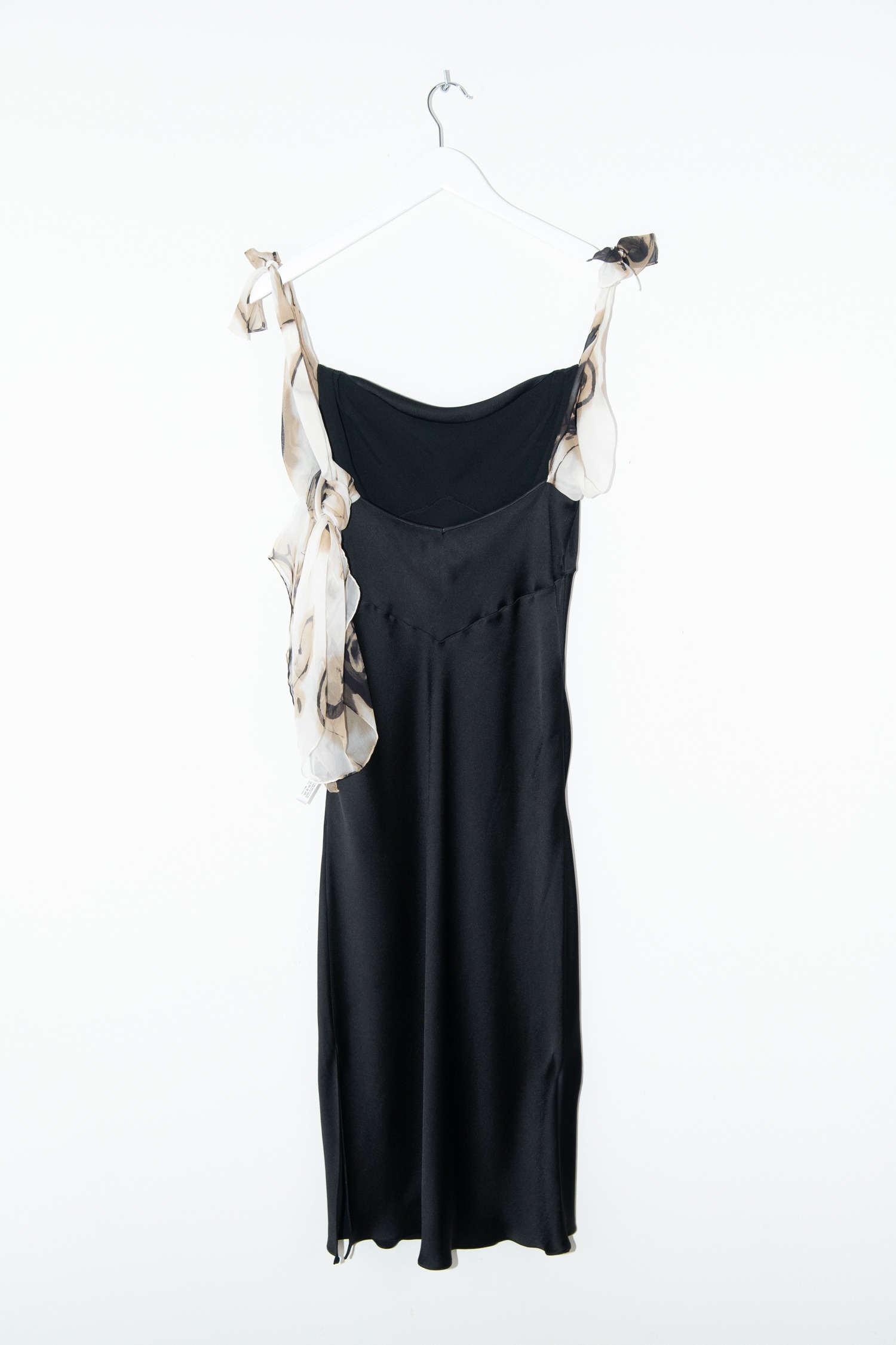 Christian Dior Midikleid in Ecru, Beige und Schwarz