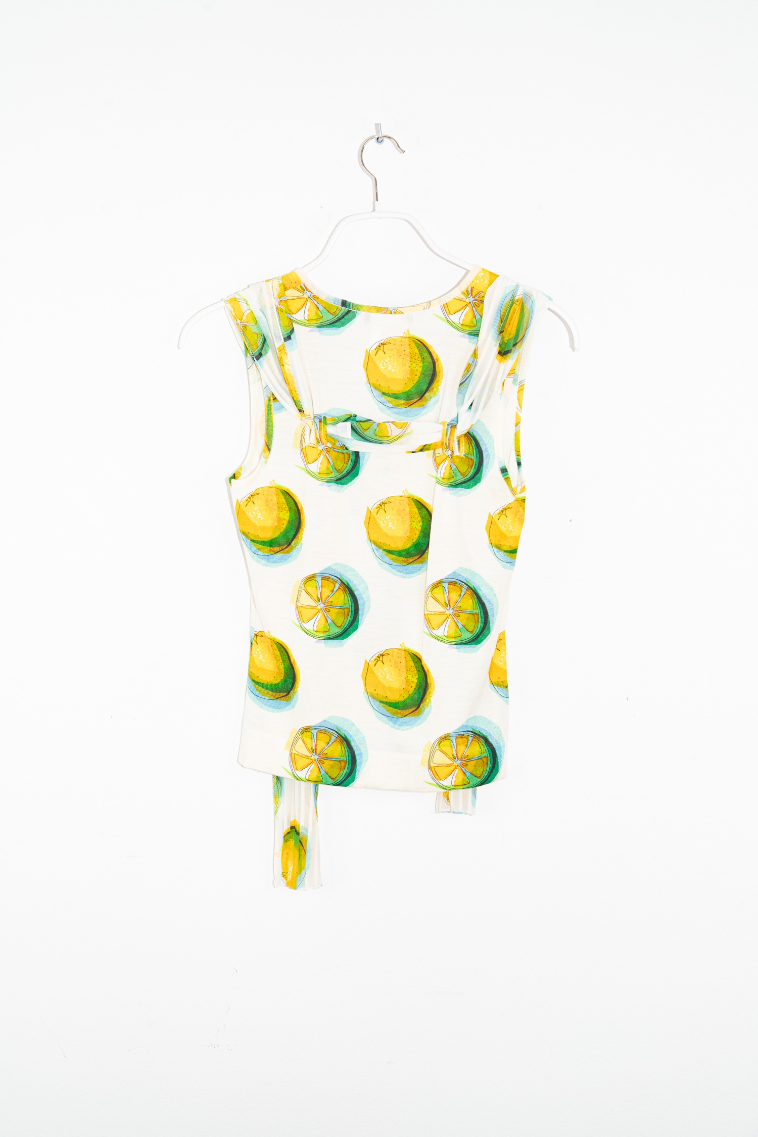 Dior Top aus Feinstrick mit Zitronenprint in Ecru und Gelb