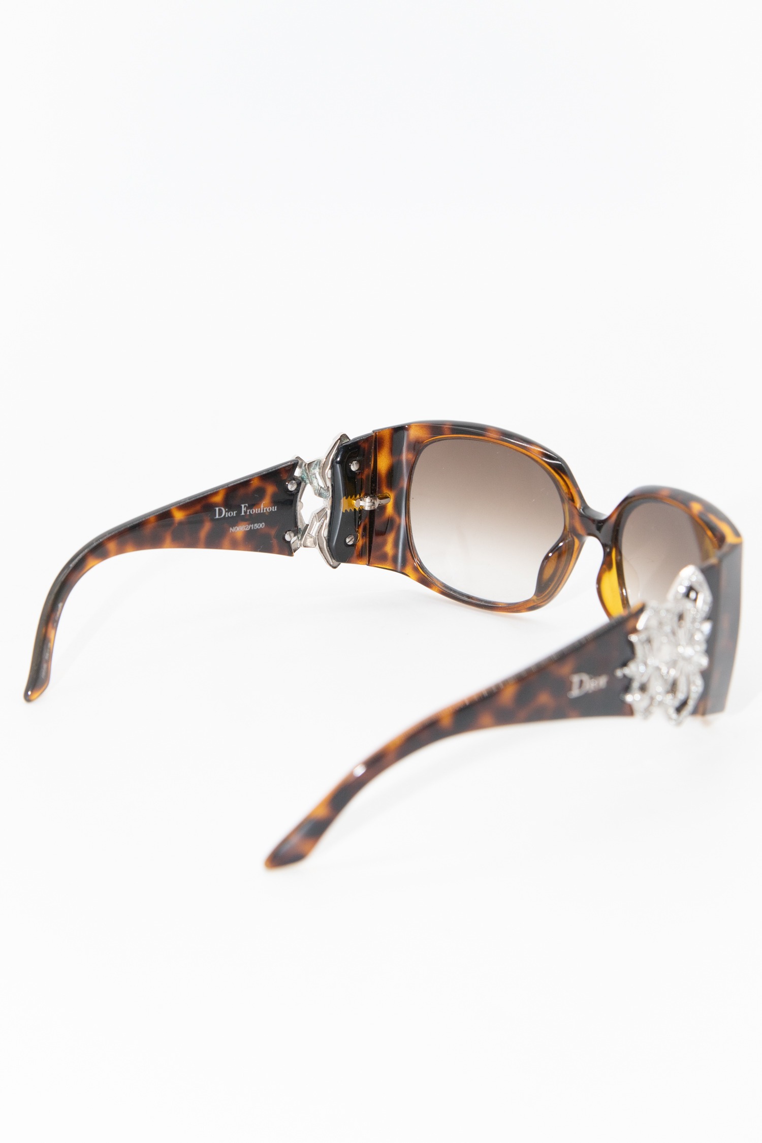 Christian Dior "Froutrou" Sonnenbrille in Dunkelbraun und Silber