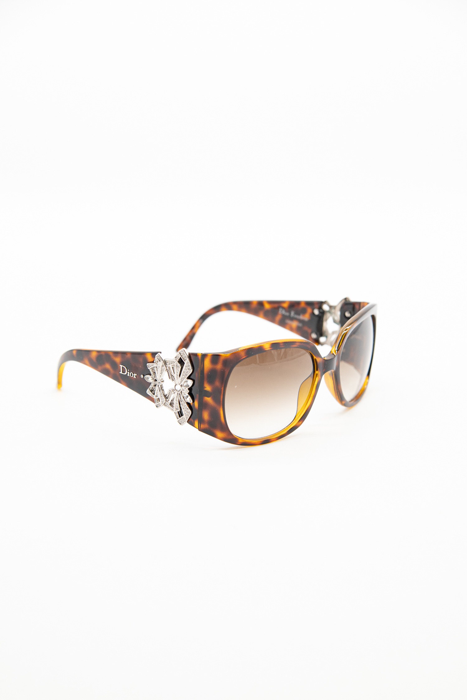 Christian Dior "Froutrou" Sonnenbrille in Dunkelbraun und Silber