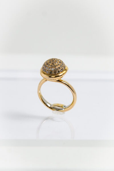 Tamara Comolli Ring "Bouton" Roségold mit Diamant Pavé