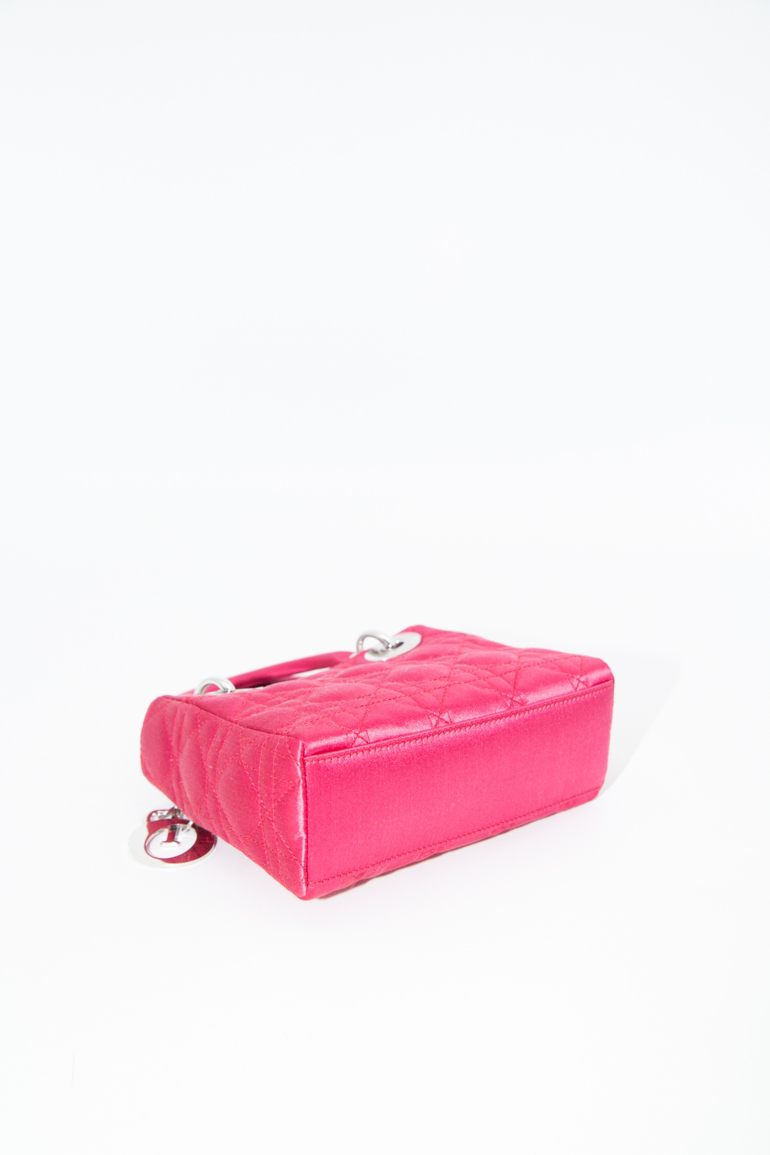 Dior "2011 Mini Satin Cannage Lady Dior" Handtasche in Pink