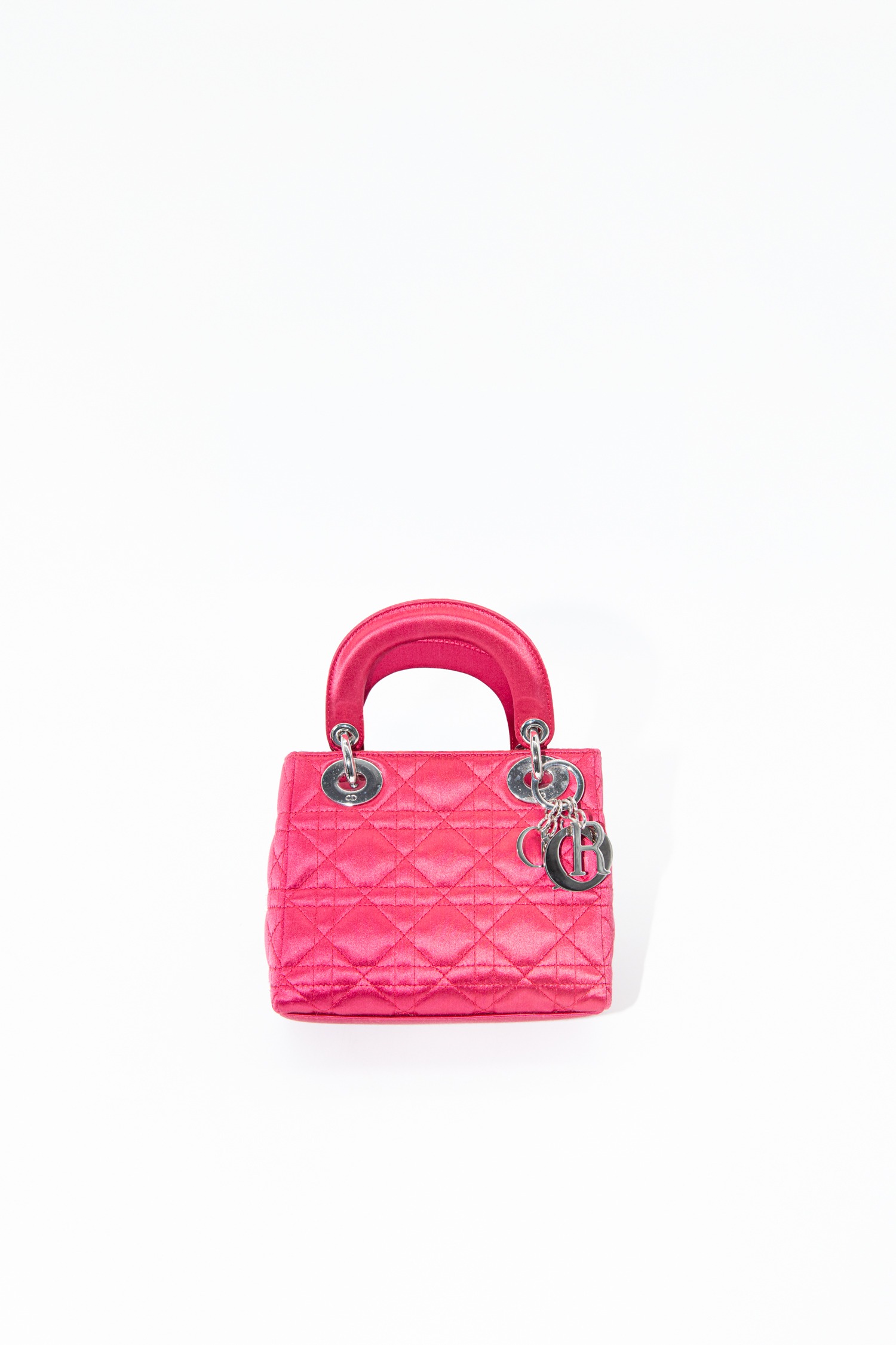 Dior "2011 Mini Satin Cannage Lady Dior" Handtasche in Pink