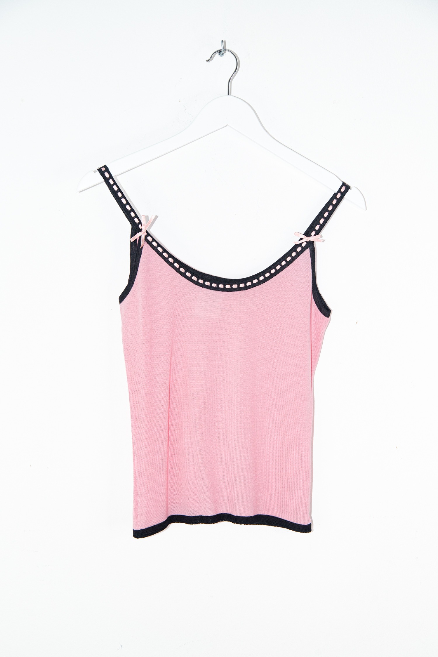 Dior Vintage Top aus Feinstrick in Rosa und Schwarz
