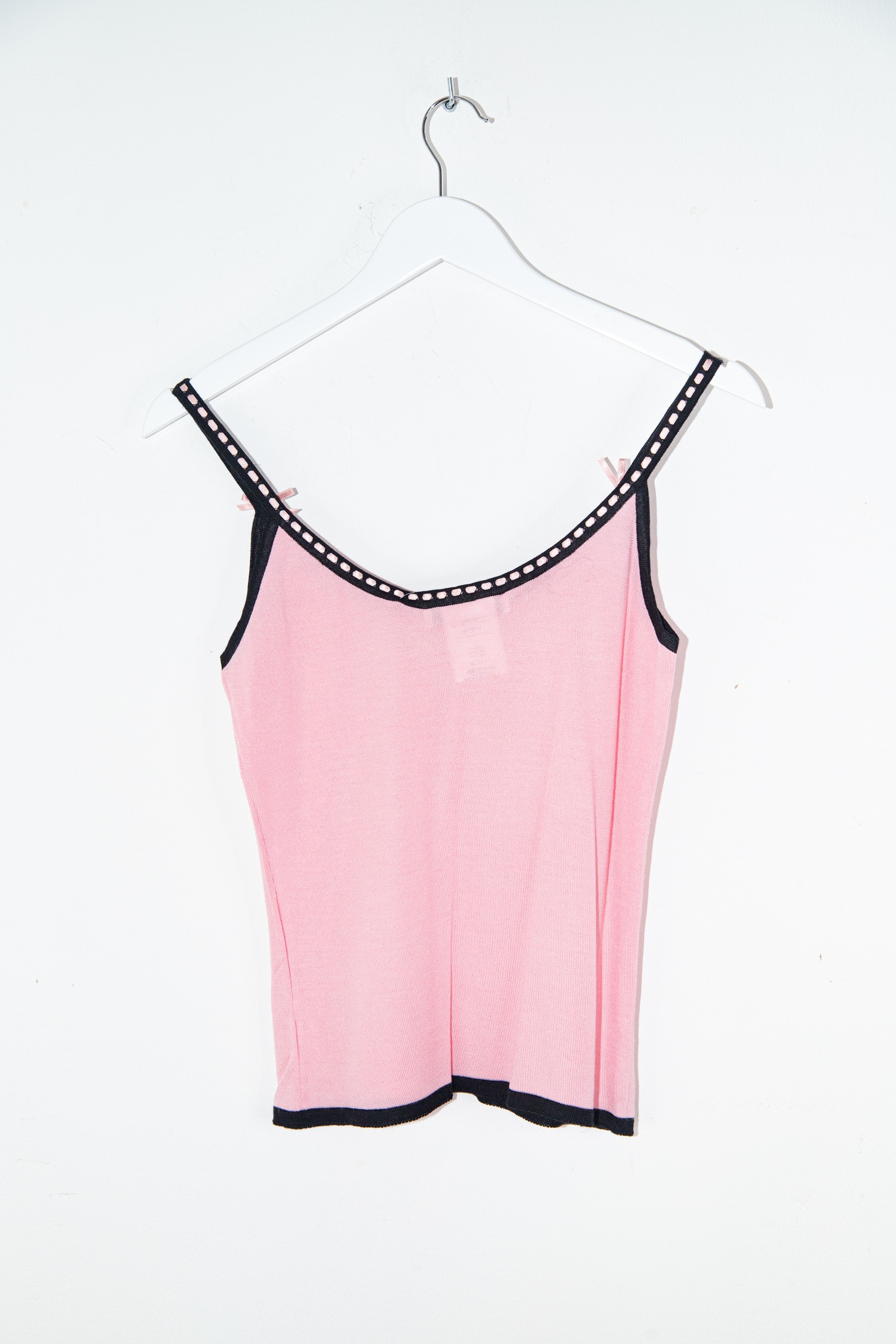Dior Vintage Top aus Feinstrick in Rosa und Schwarz