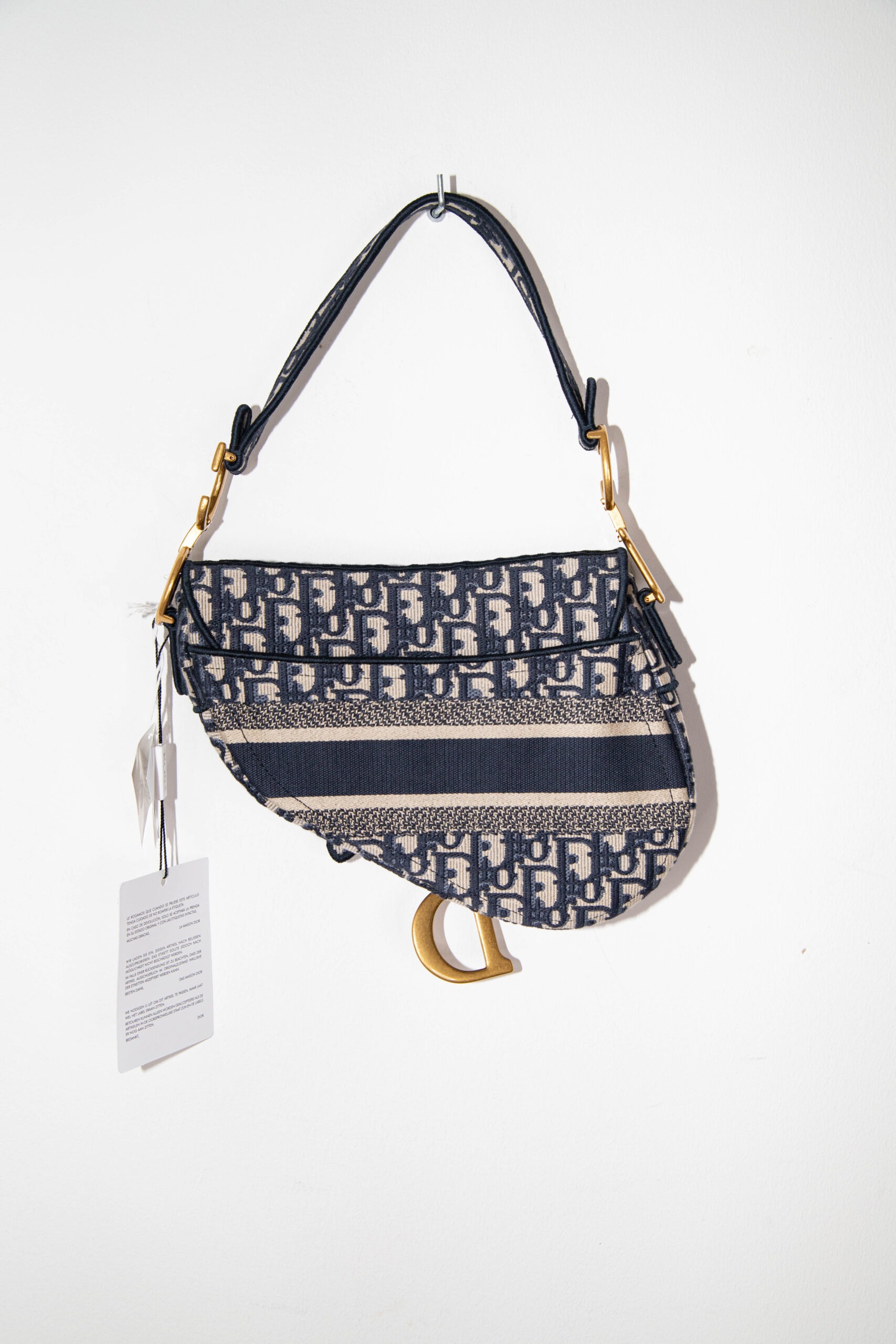 Dior "Saddle Bag Oblique" Schultertasche in Blau