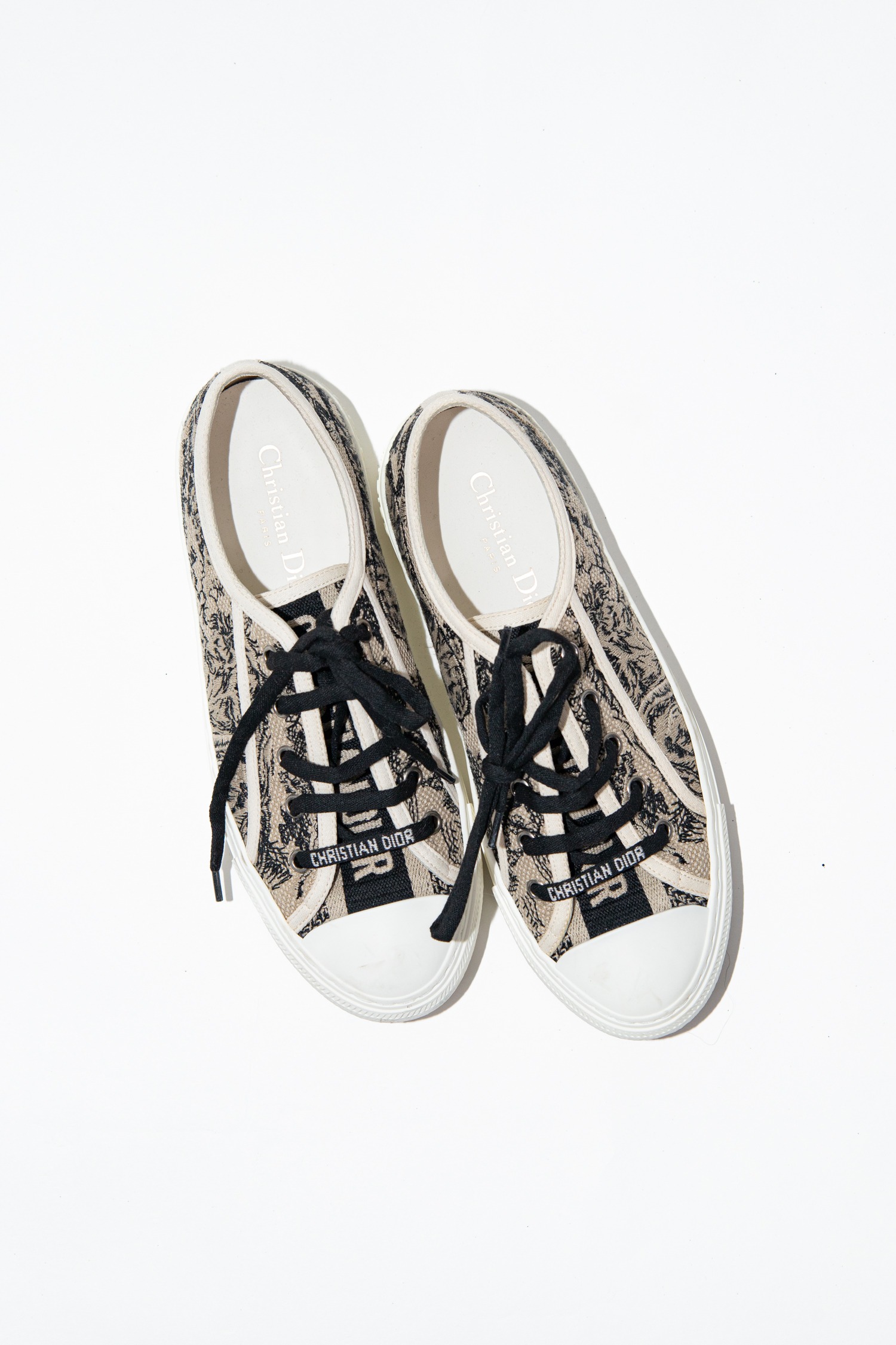 Christian Dior "Walk'n Dior" Sneaker bestickt in Ecru und Schwarz