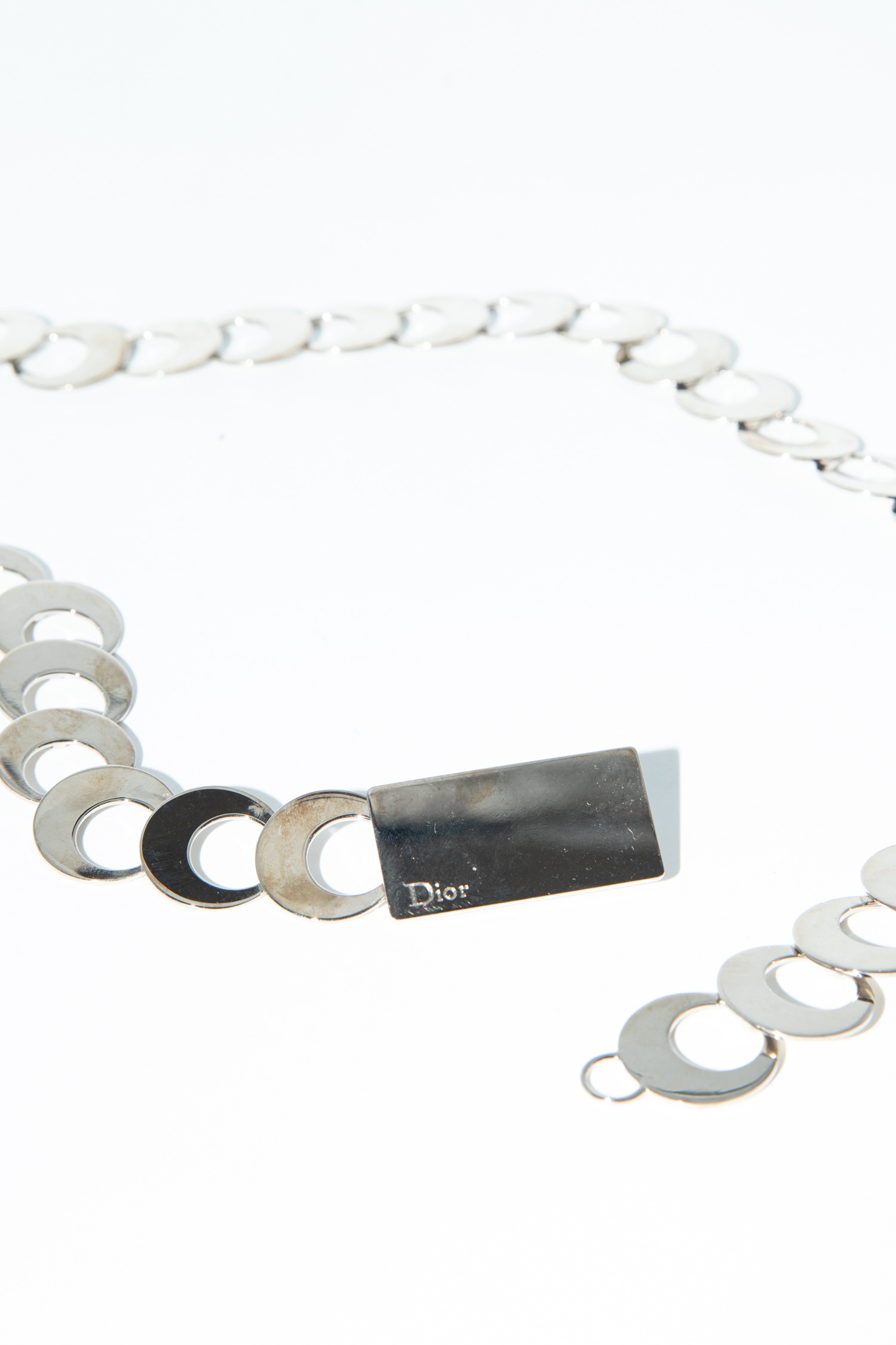 Dior Vintage Kettengürtel aus runden Gliedern in Silber