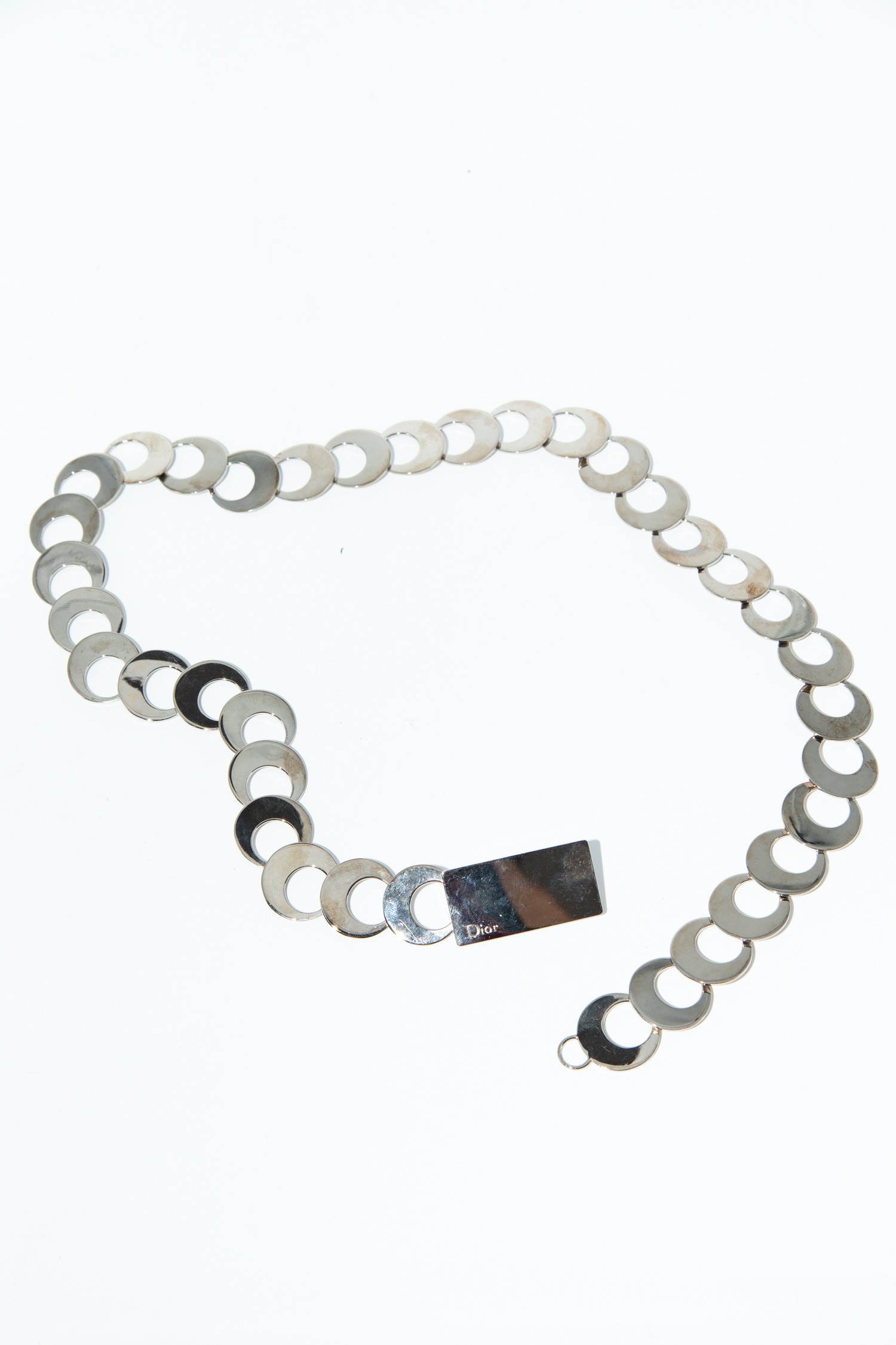 Dior Vintage Kettengürtel aus runden Gliedern in Silber