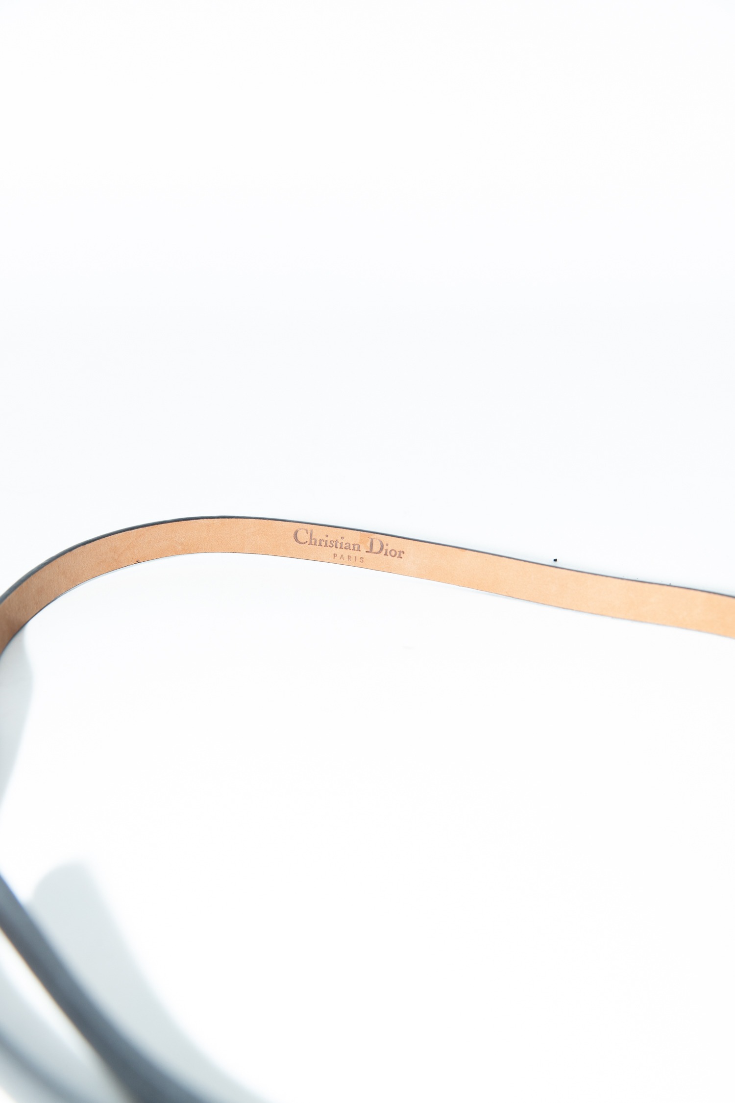 Dior Gürtel aus Leder mit Perlen in Schwarz, Ecru und Gold