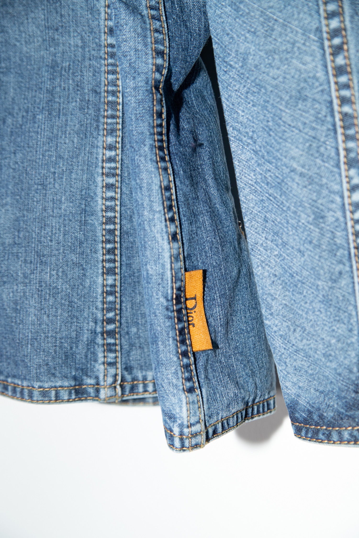 Dior Vintage Jeansjacke mit Applikation in Blau und Rosa