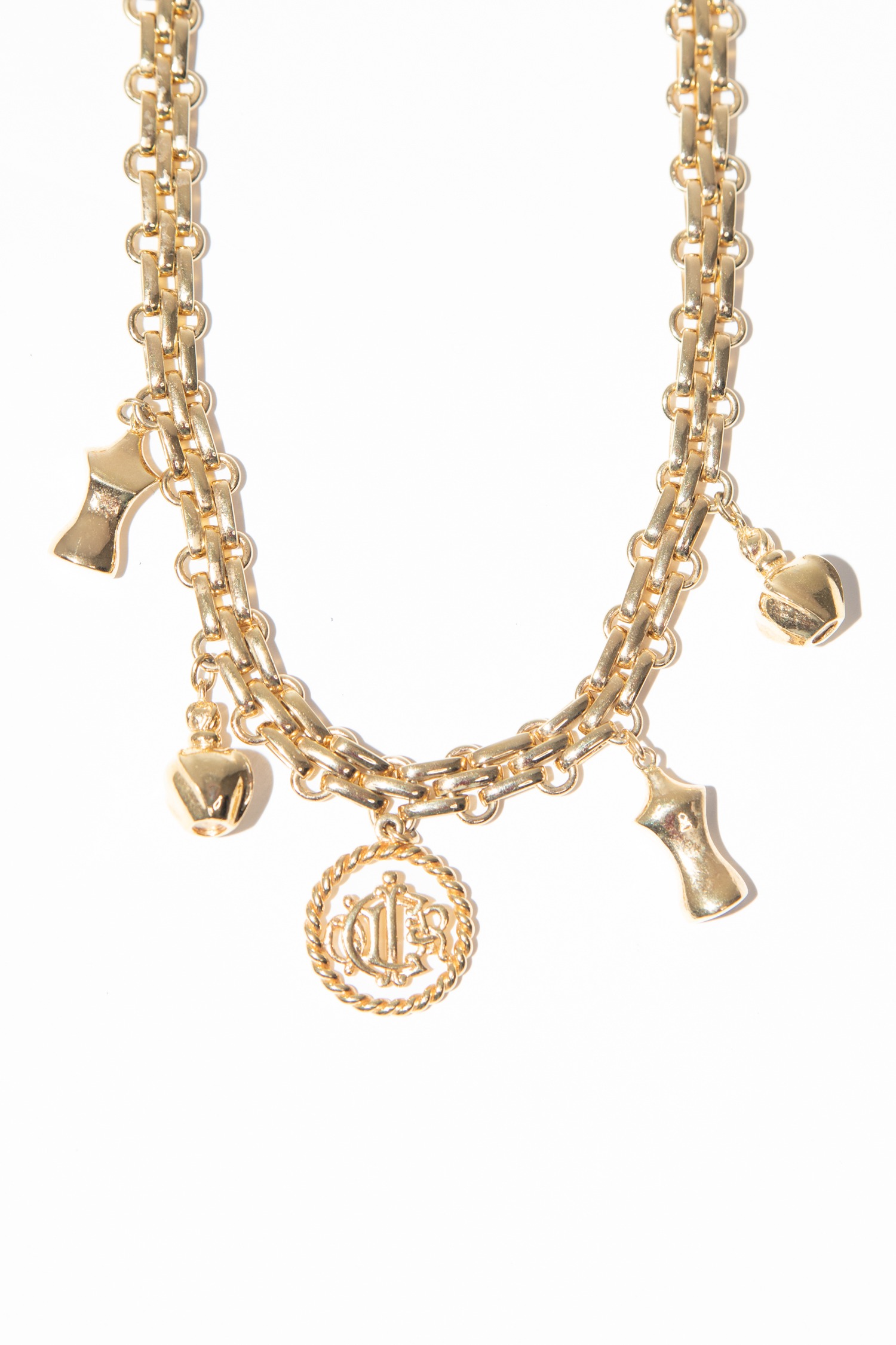 Dior schwere Halskette mit fünf Anhängern in Gold