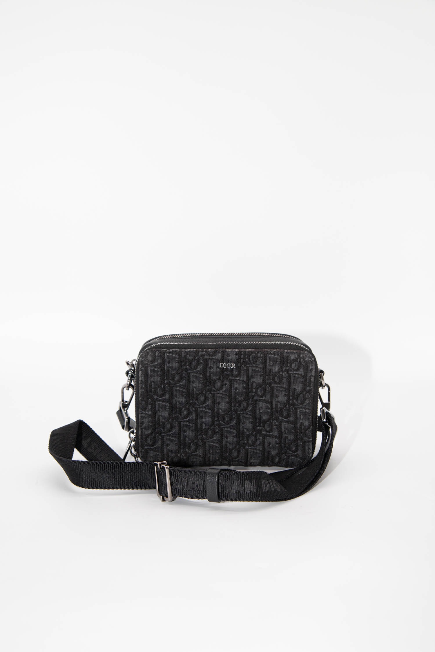 Christian Dior "Oblique Jacquard" Umhängetasche in Schwarz