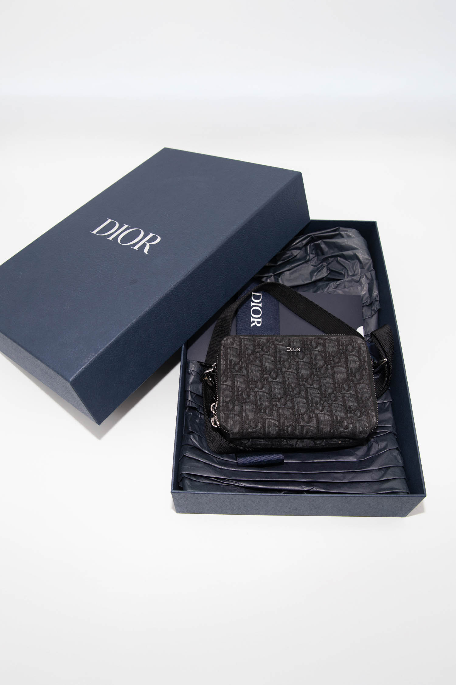 Christian Dior "Oblique Jacquard" Umhängetasche in Schwarz