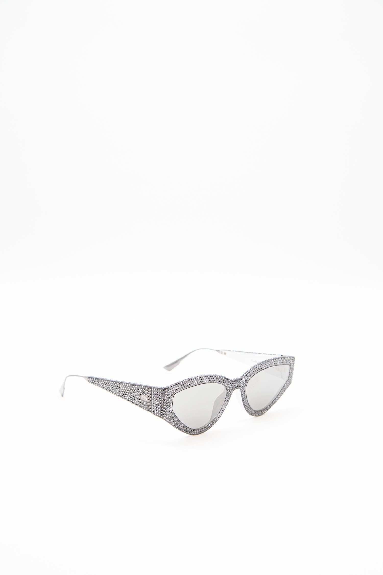 Christian Dior "CatStyleDior1S" Sonnenbrille mit Strass in Silber
