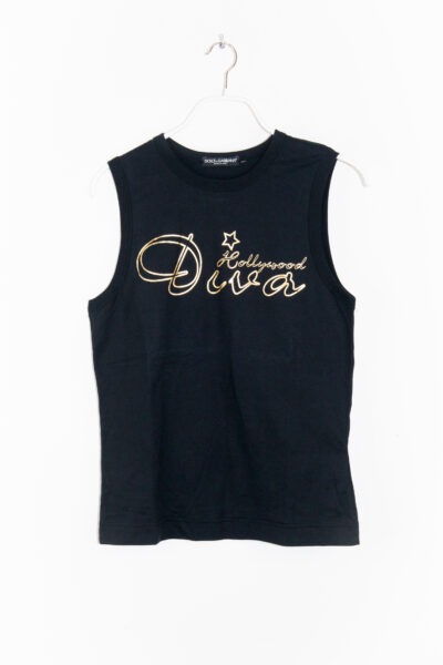 Dolce & Gabbana Top mit Print in Schwarz und Gold