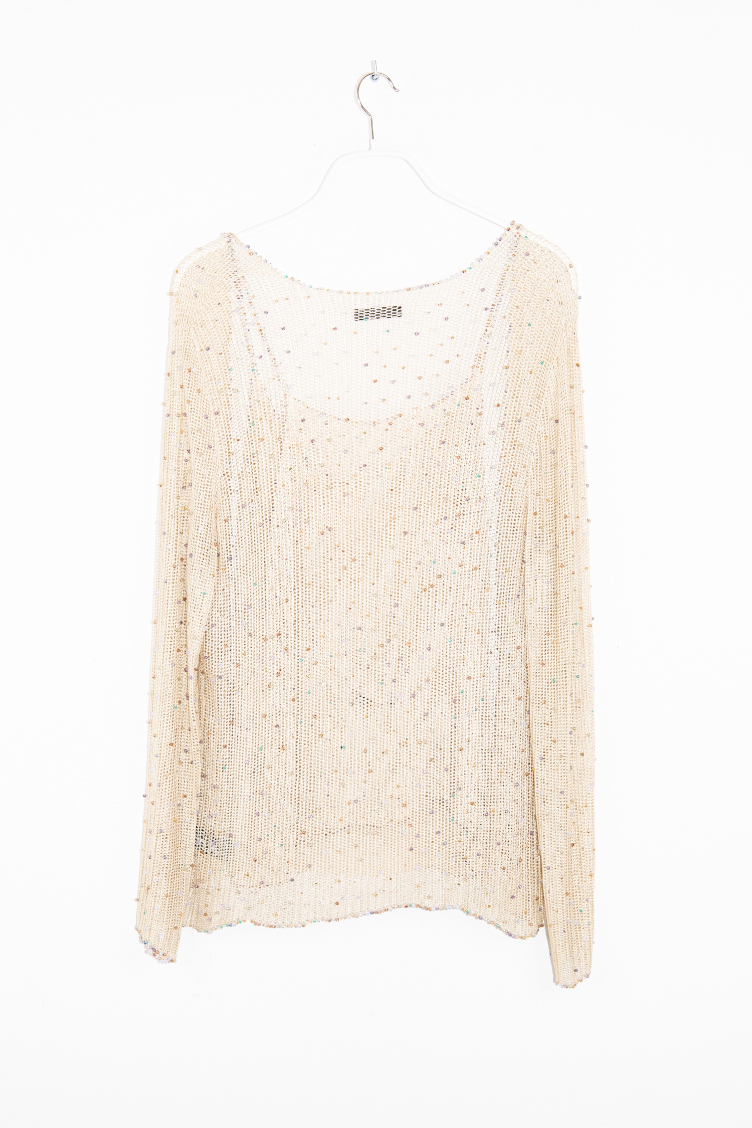Donna Karan Twinset mit Perlen in Beige