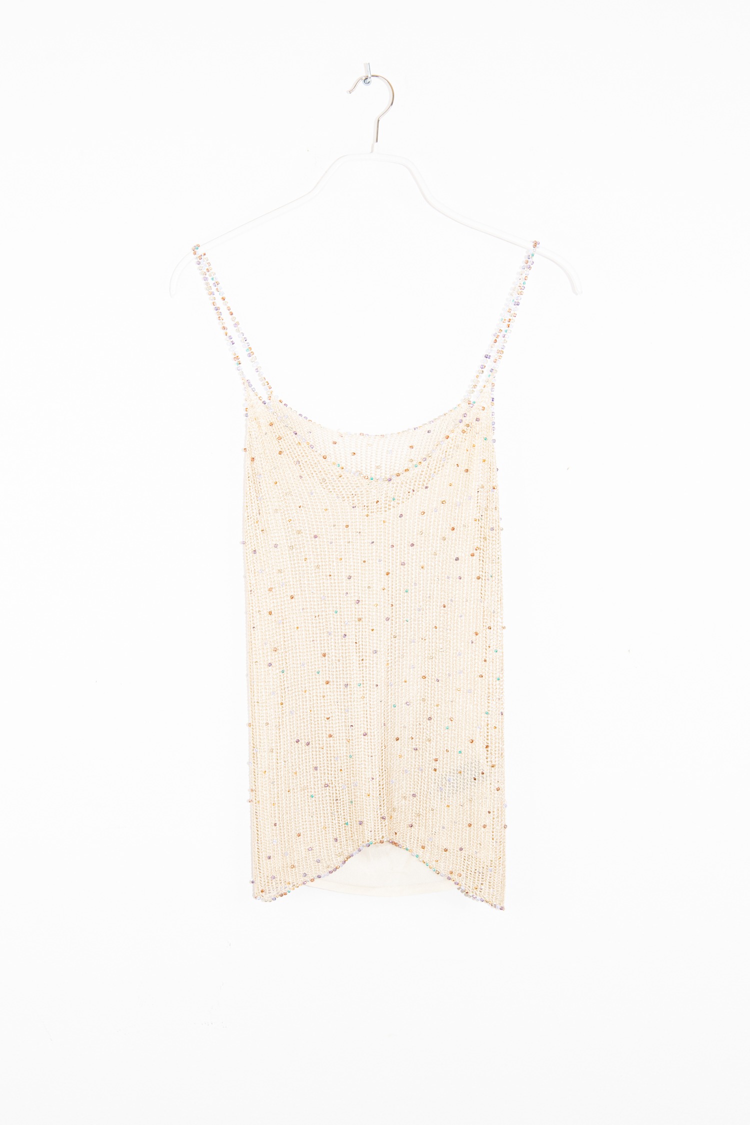 Donna Karan Twinset mit Perlen in Beige