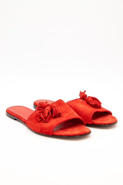 Doucal's Pantolette Veloursleder in Rot