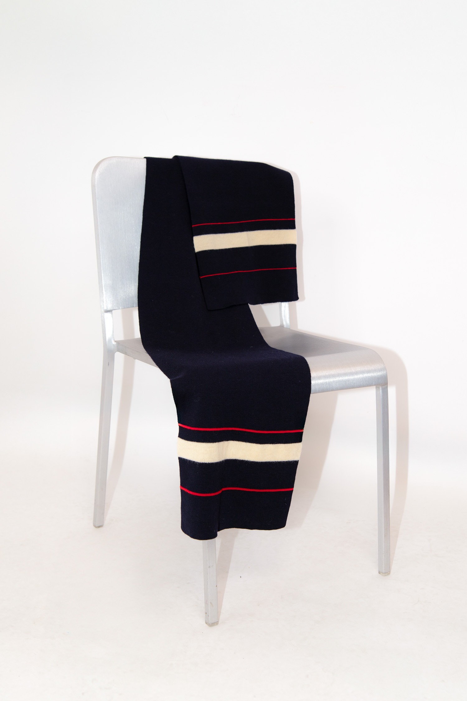 Dries van Noten Schal mit Streifen in Dunkelblau