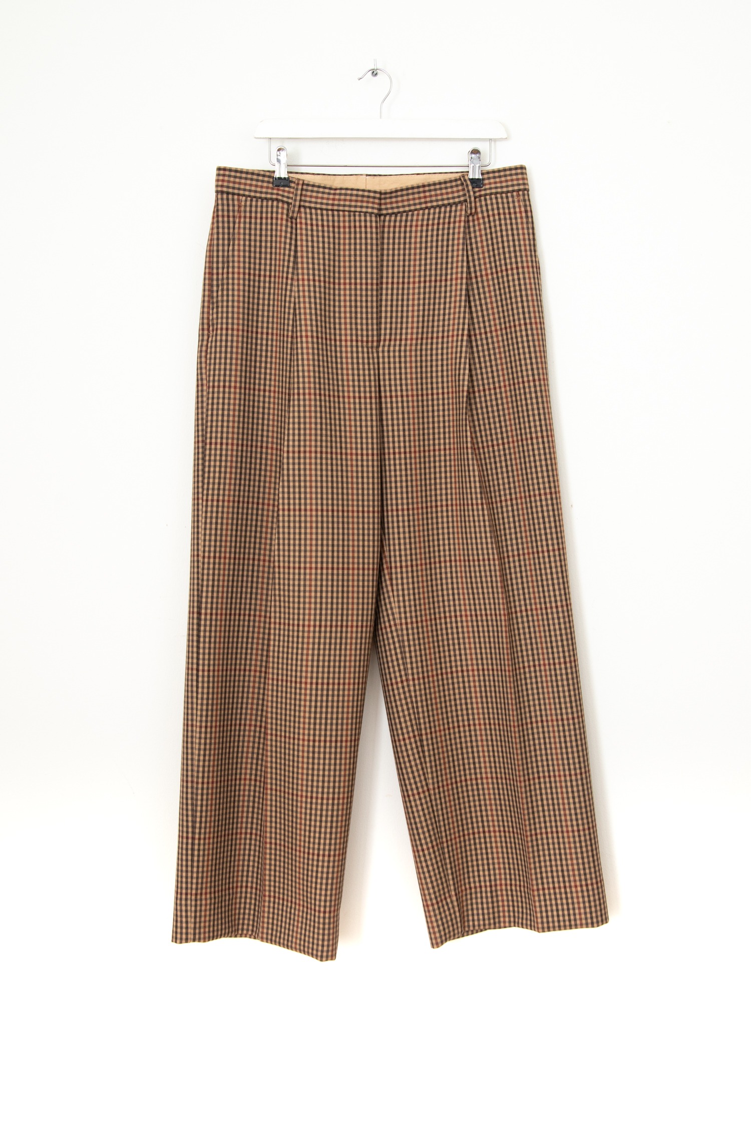 Dries van Noten Stoffhose mit Karomuster in Beige und Braun