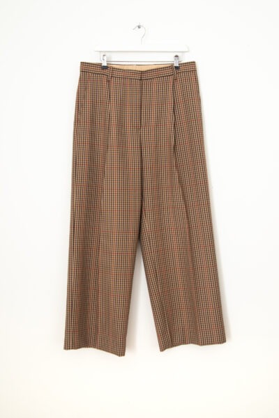 Dries van Noten Stoffhose mit Karomuster in Beige und Braun