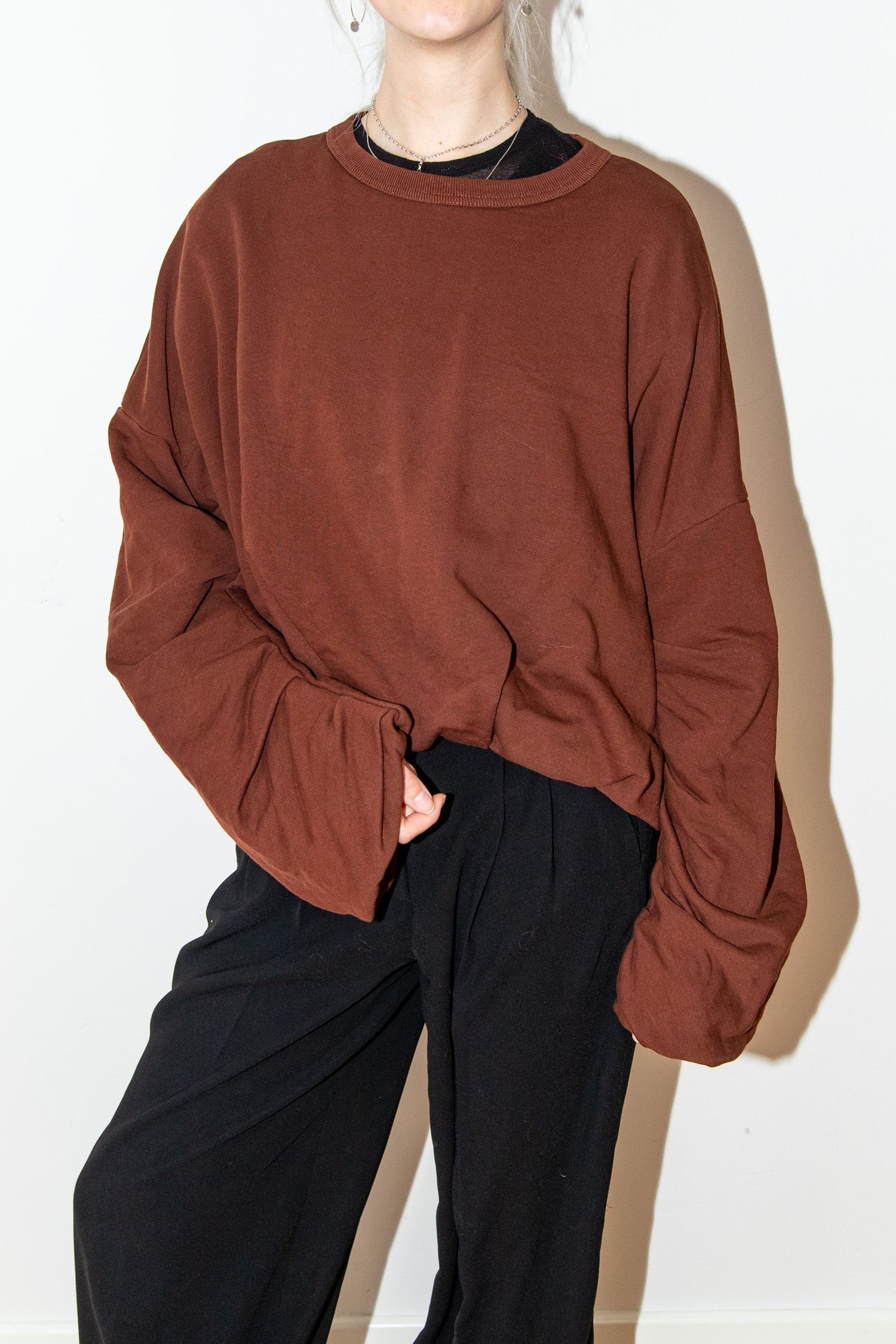 Dries van Noten Sweatshirt mit Raffungen in Braun