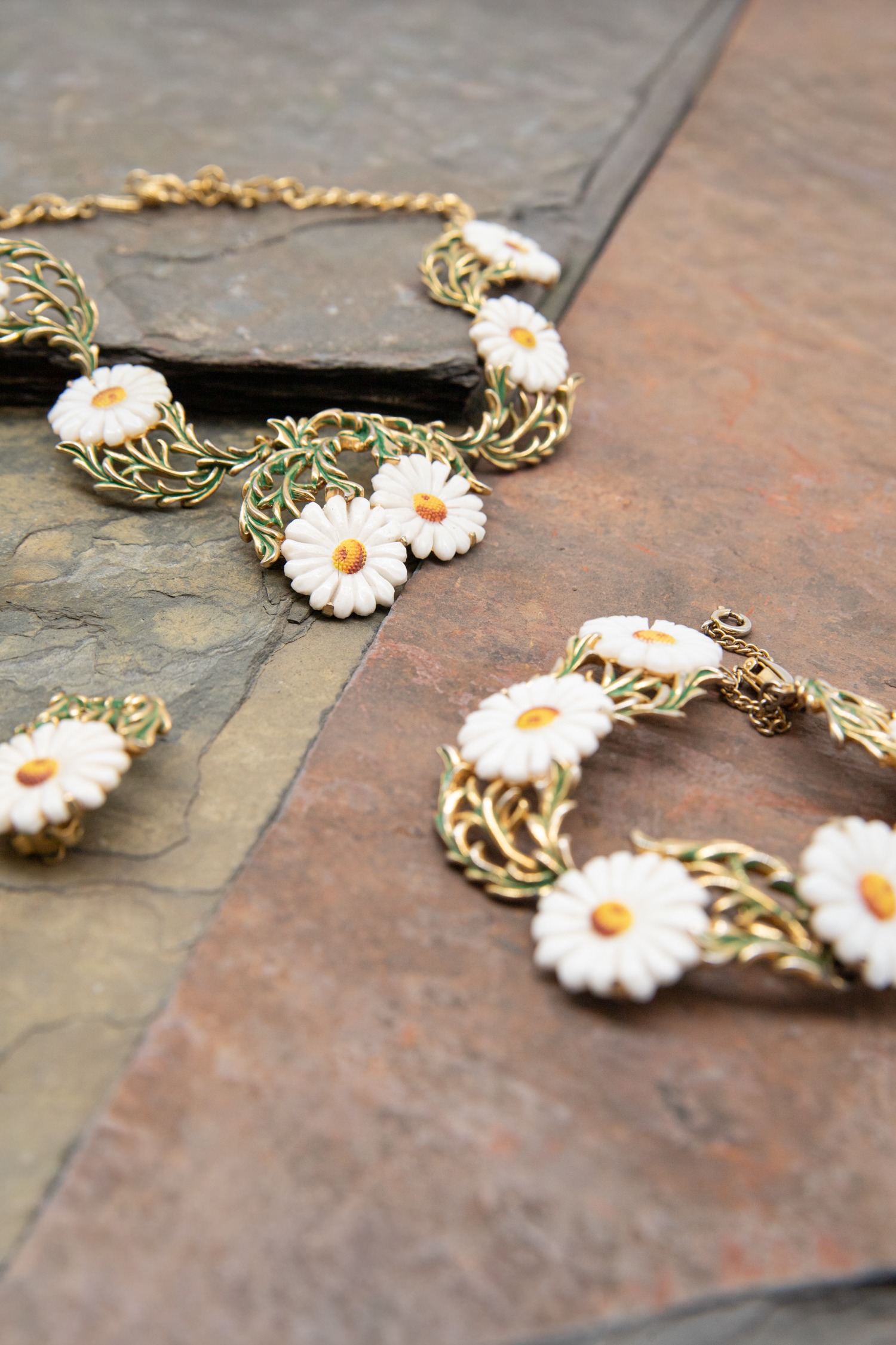 Elsa Schiaparelli Vintage Schmuck-Set mit Margeriten