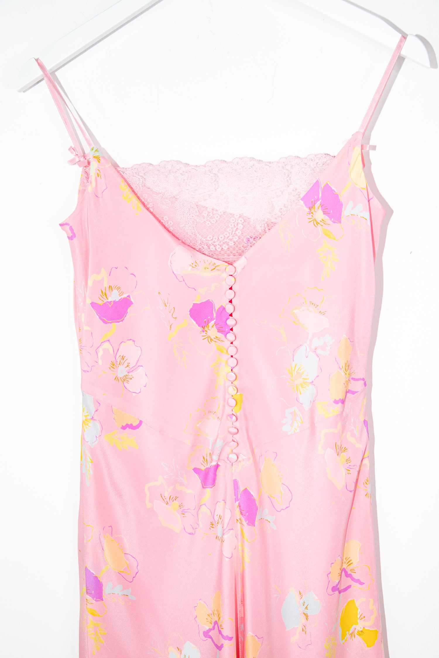 Escada Minikleid mit Blumenprint und Spitze in Rosa