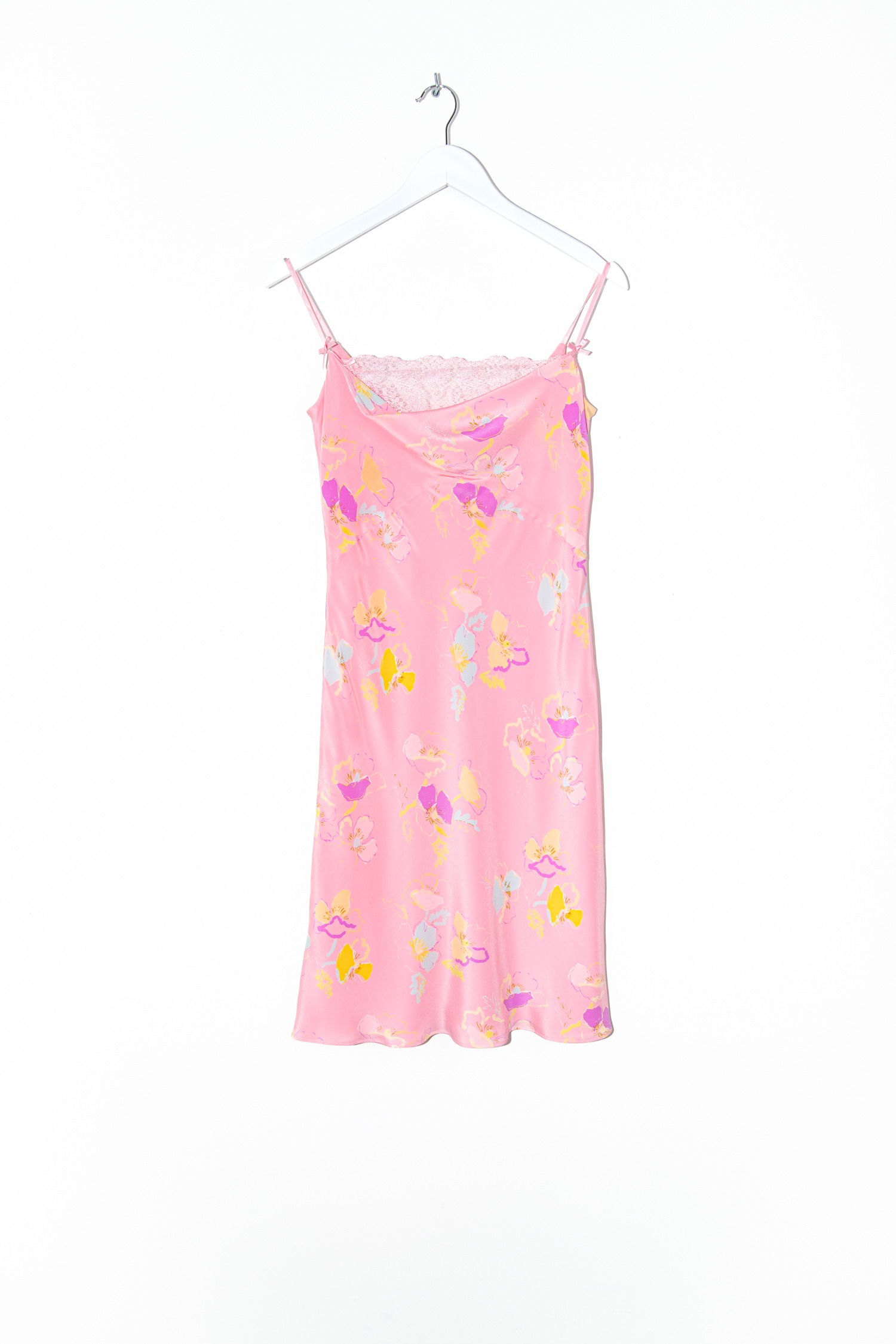 Escada Minikleid mit Blumenprint und Spitze in Rosa