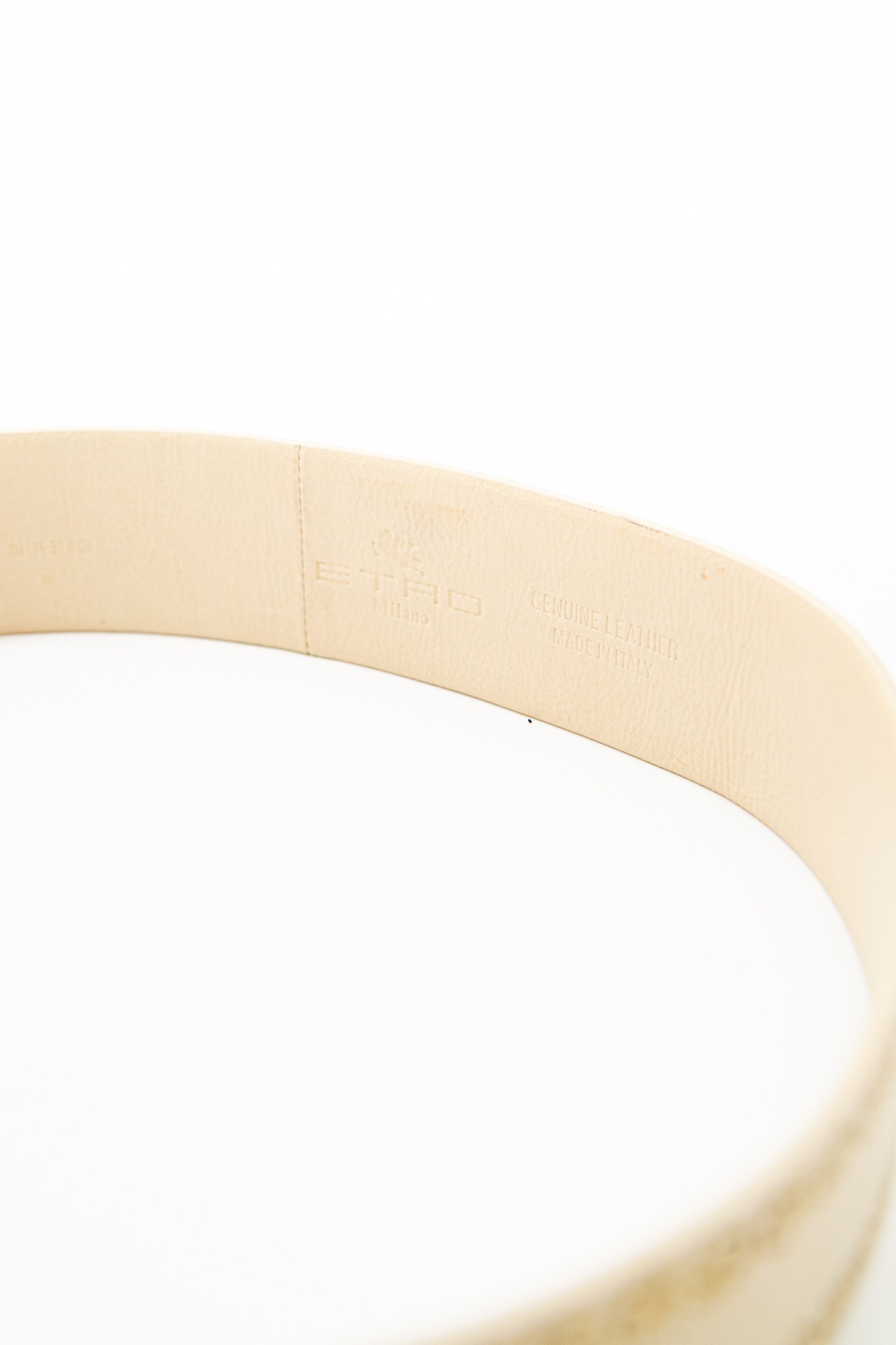 Etro Gürtel mit Ornamenten in Ecru und Antikgold